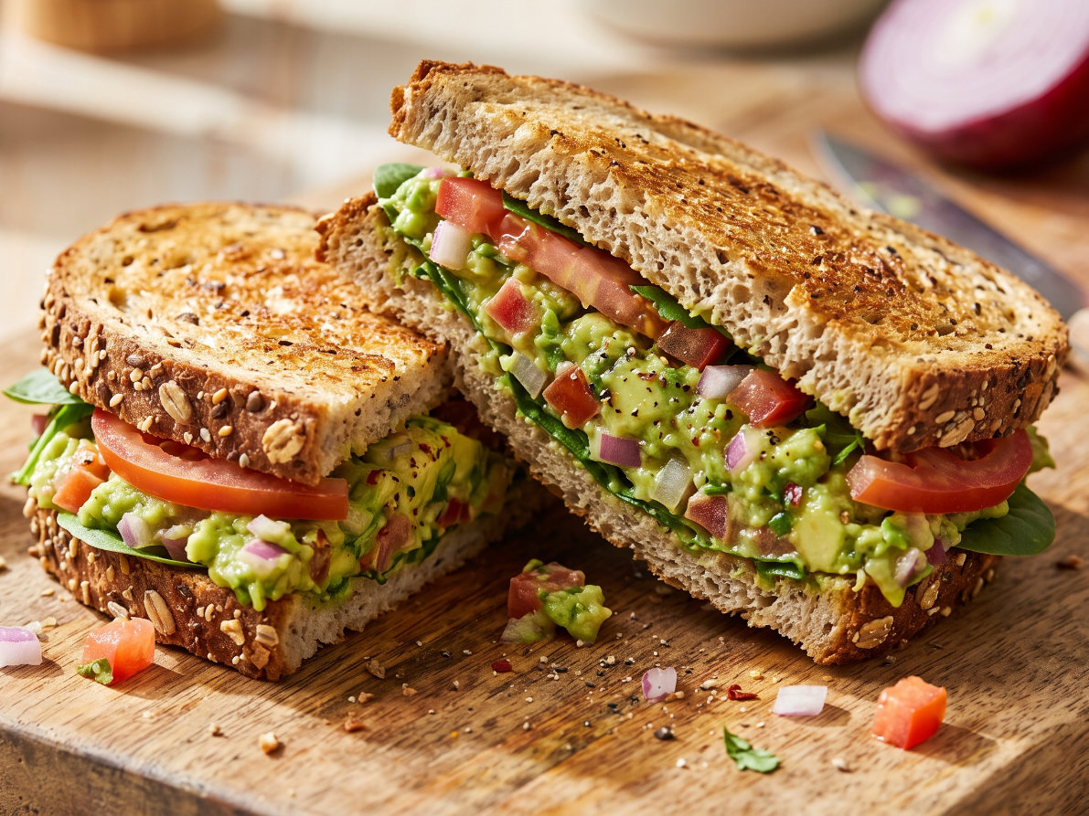 Zesty Avocado & Veggie-Smashed Sandwich