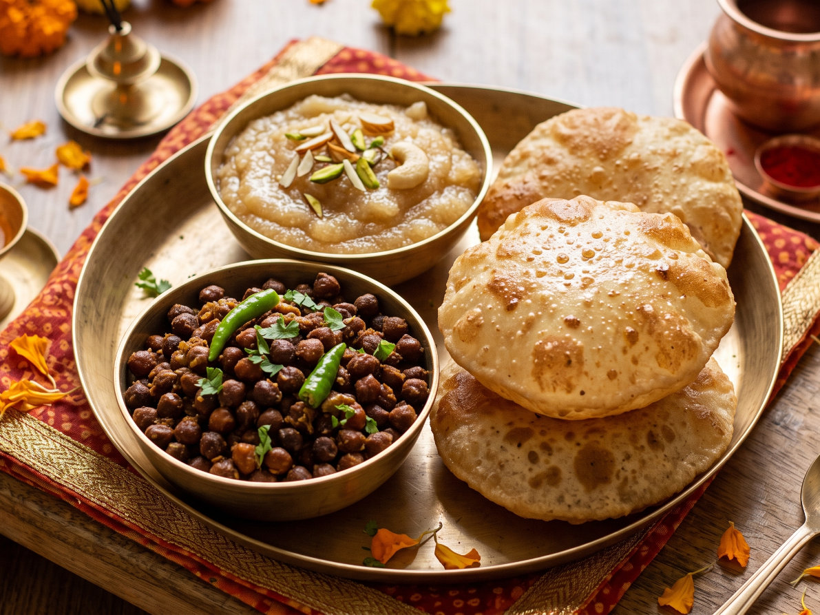 Navratri Kanya Puja Prasad (Ashtami-Navami Thali)