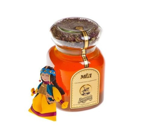 Мёд сувенирный с травами стекло 900 гр