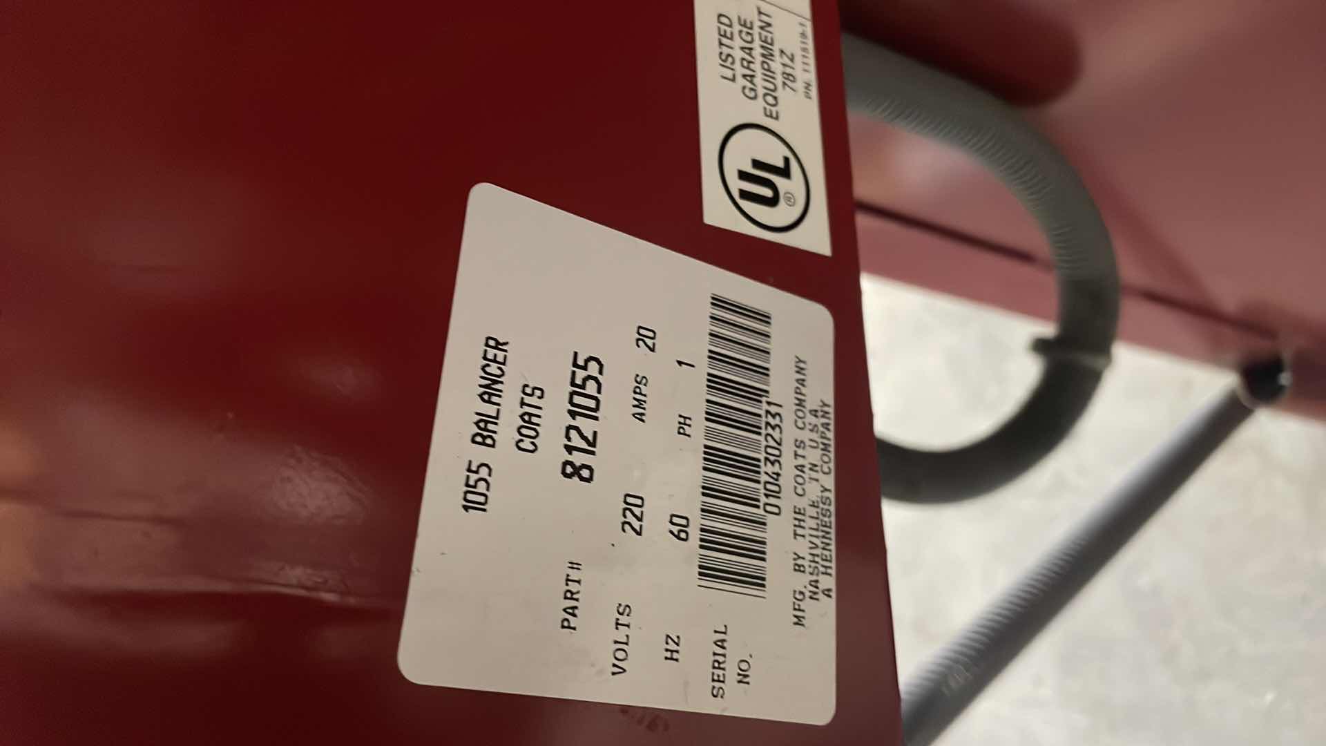 Photo 1 of COATS 1055 WHEEL BALANCER