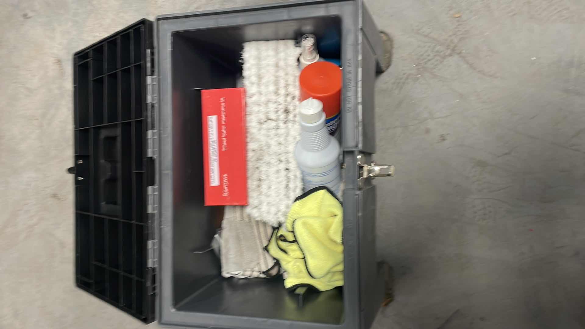 Photo 1 of STACK-ON SS-20 STEP 'N STOR STEP STOOL, BLACK WITH CONTENTS