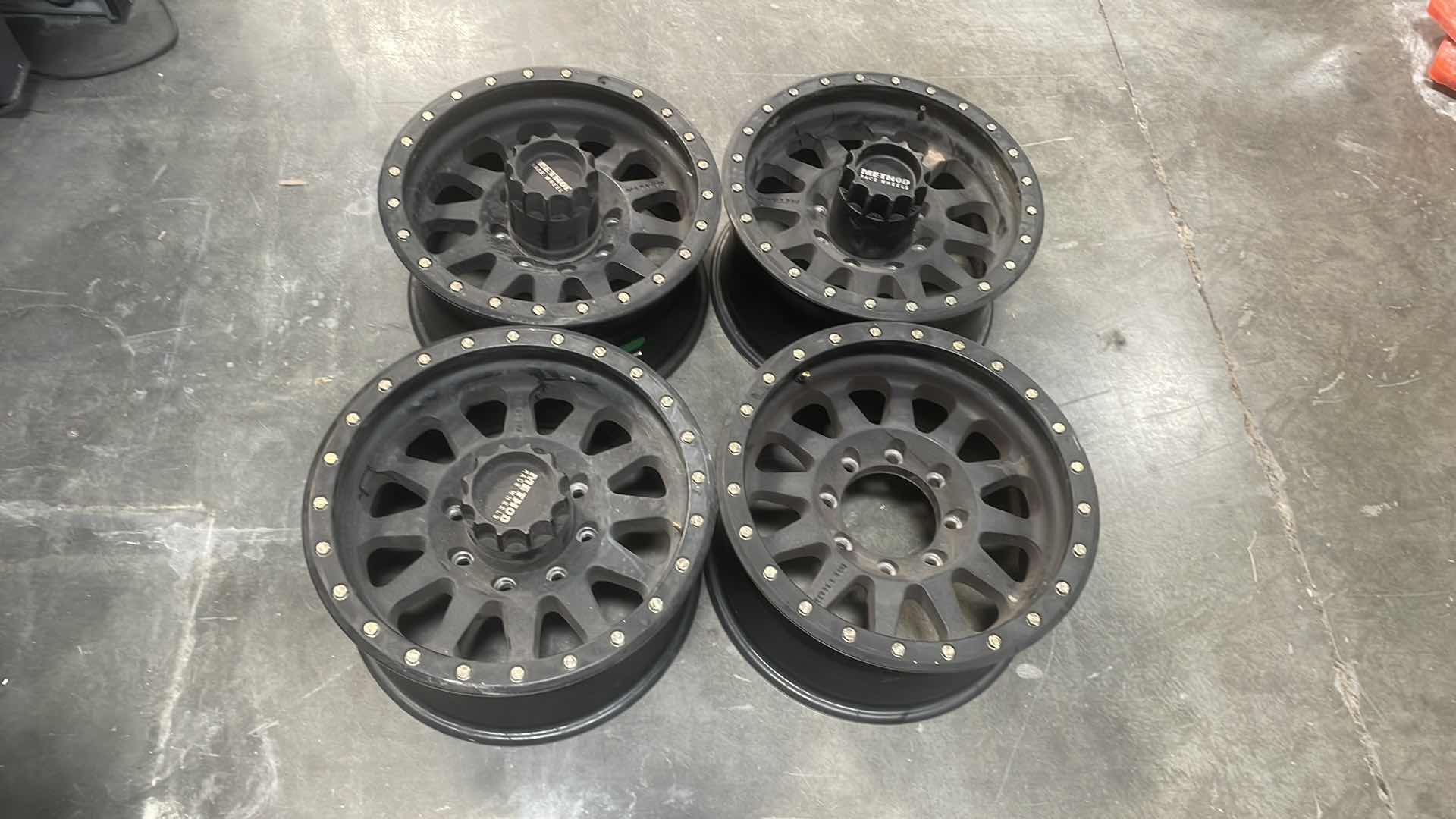 Photo 1 of METHOD MR304 DOUBLE STANDARD MB17”X8.5” BLACK WHEELS 8 LUG