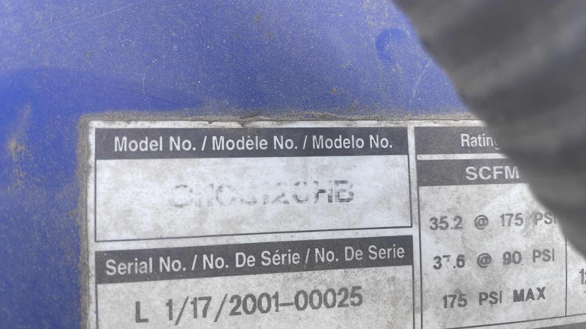 Photo 1 of CAMPBELL HAUSFELD  120 GALLON 10HP AIR COMPRESSOR