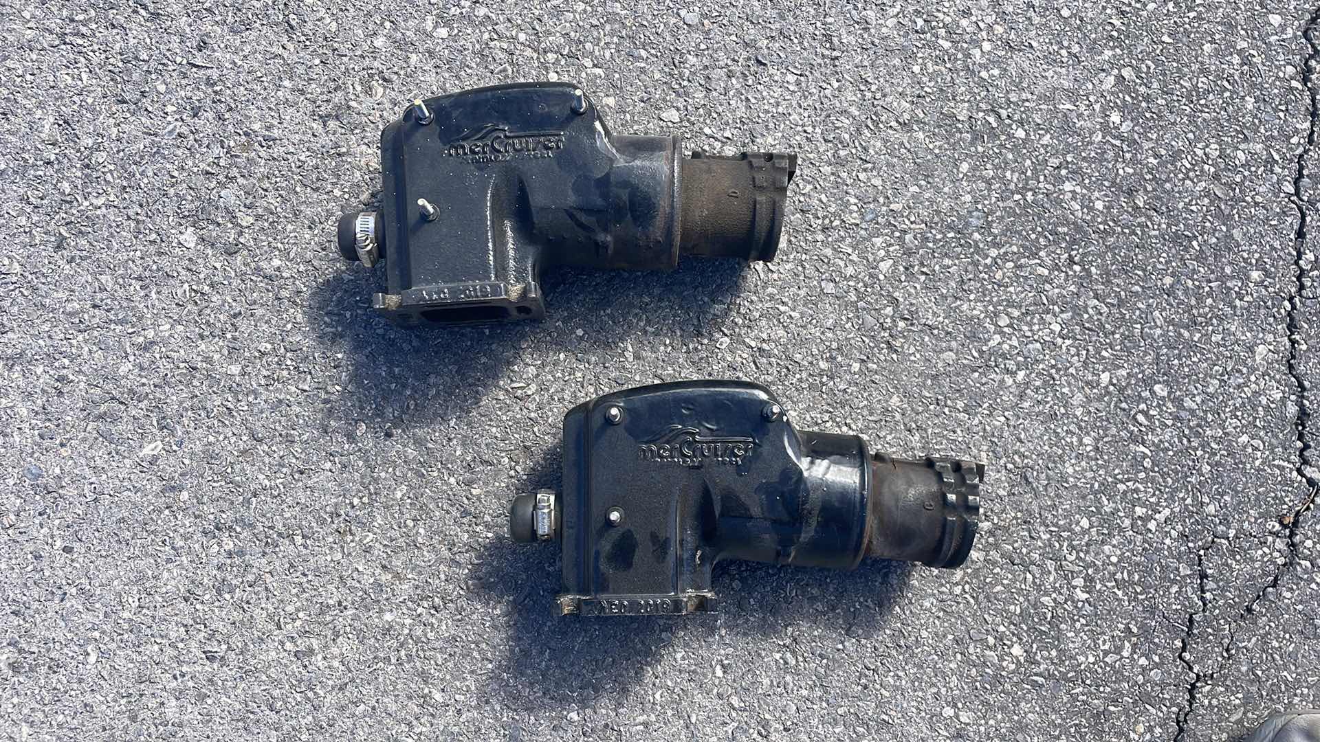 Photo 1 of MERCRUISER 816900-C EXHAUST MANIFOLD RISER STAINLESS 454 V8 350 5.7L 7.4L PAIR