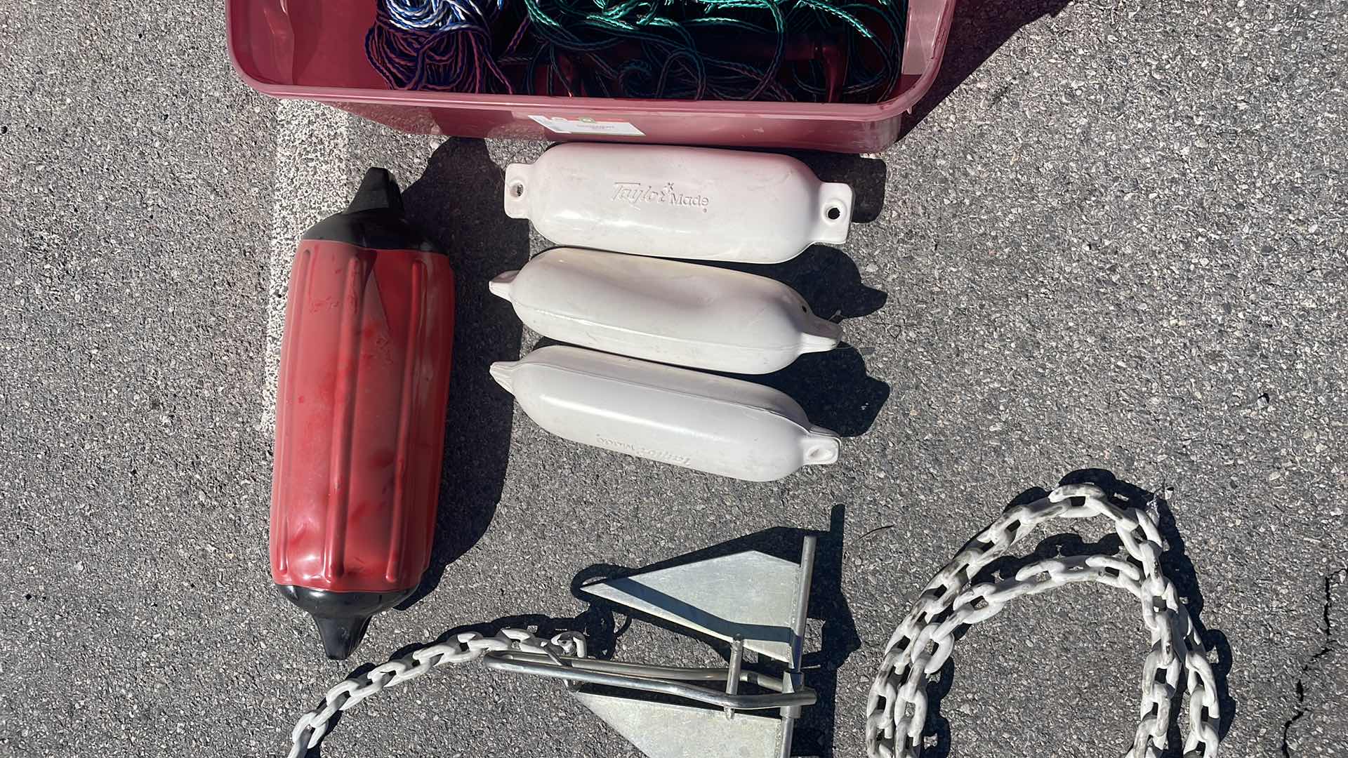 Photo 3 of BOATING EQUIPMENT BOUYS, ANCHOR WITH RUBBER COATED CHAIN AND 2 ROPES
