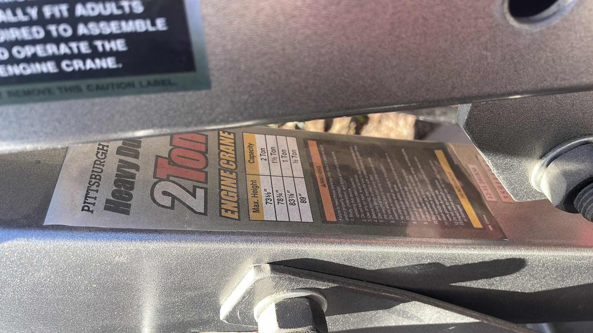 Photo 1 of PITTSBURGH HEAVYDUTY 8 TON LONG RAM