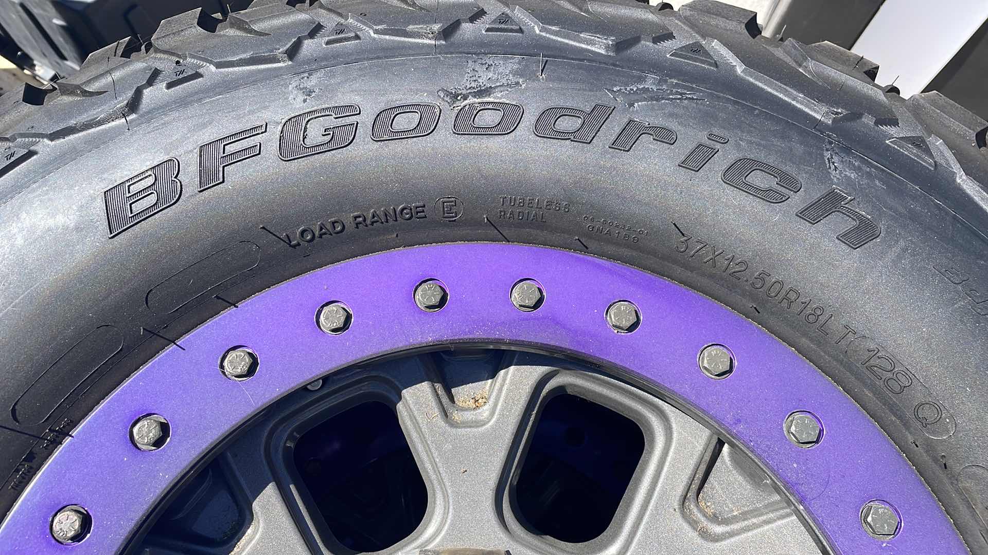 Photo 6 of BFGOODRICH BAJA CHAMPION MUD TERRAIN T/A 37x12.50R18LT MOUNTED AND BALANCED ON ULTRA EXTREME X109 18x9 6 LUG RIMS SET OF 4
