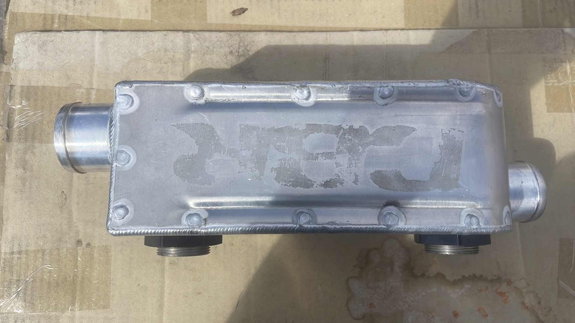 Photo 3 of CBR 9 PLATE STAINLESS OIL COOLER HEAT EXCHANGER 1-1/2" RADIATOR IN/OUT AN -12 ORB OIL COOLER IN/OUT