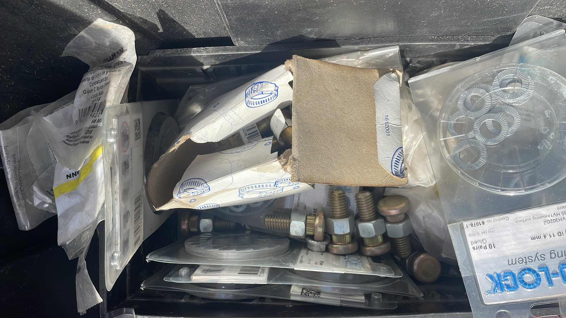 Photo 8 of PULLEY PARTS MISC BOLTS NUTS DEWALT 14” CHOP SAW BLADE IN TOTE