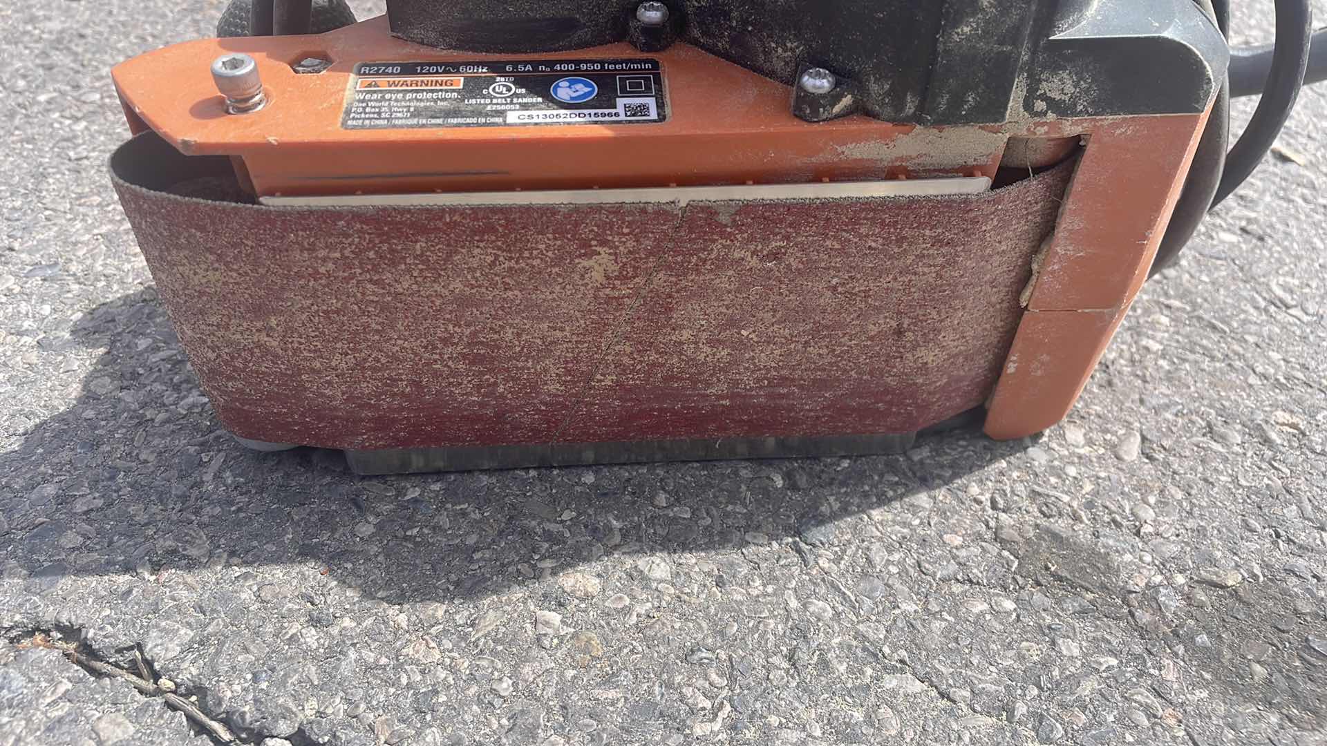 Photo 1 of RIDGID R2740 BELT SANDER, 6.5 AMP, 3 X 18"