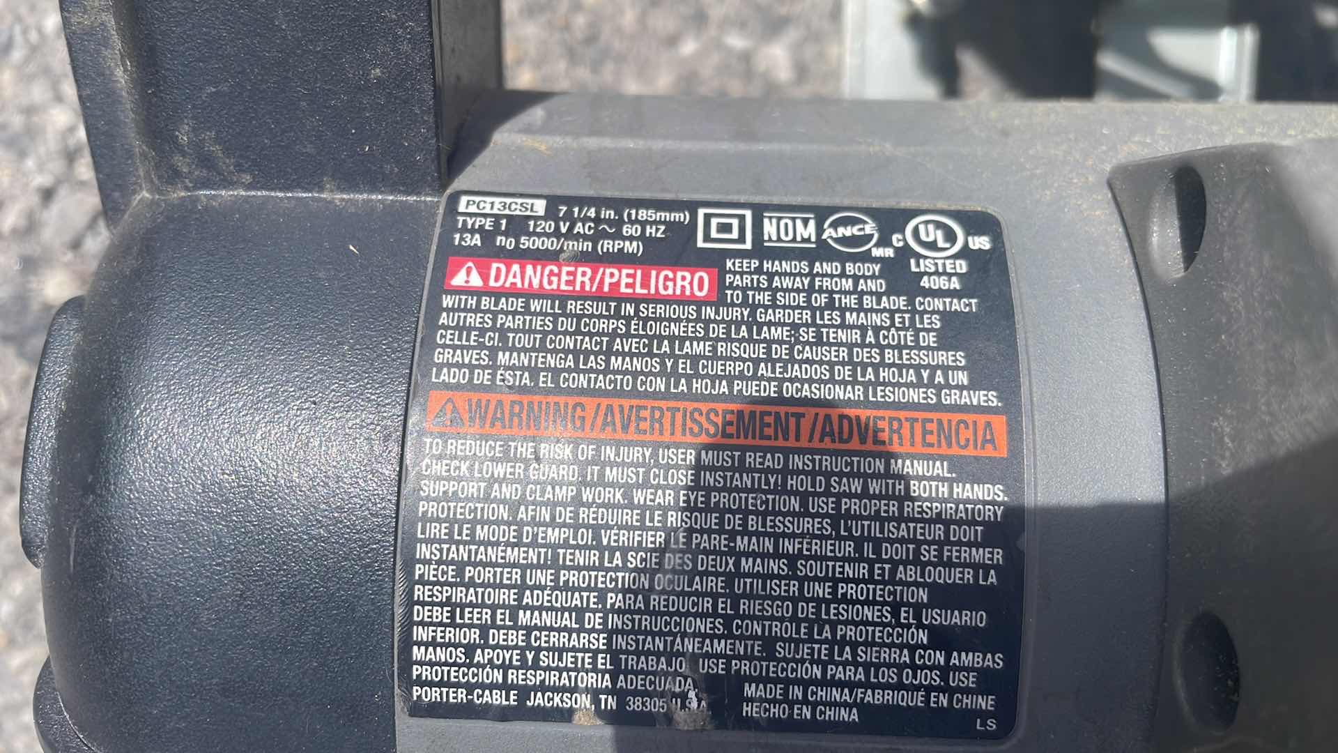 Photo 1 of PORTER CABLE 7-1/4” CIRCULAR SAW PC13CSL