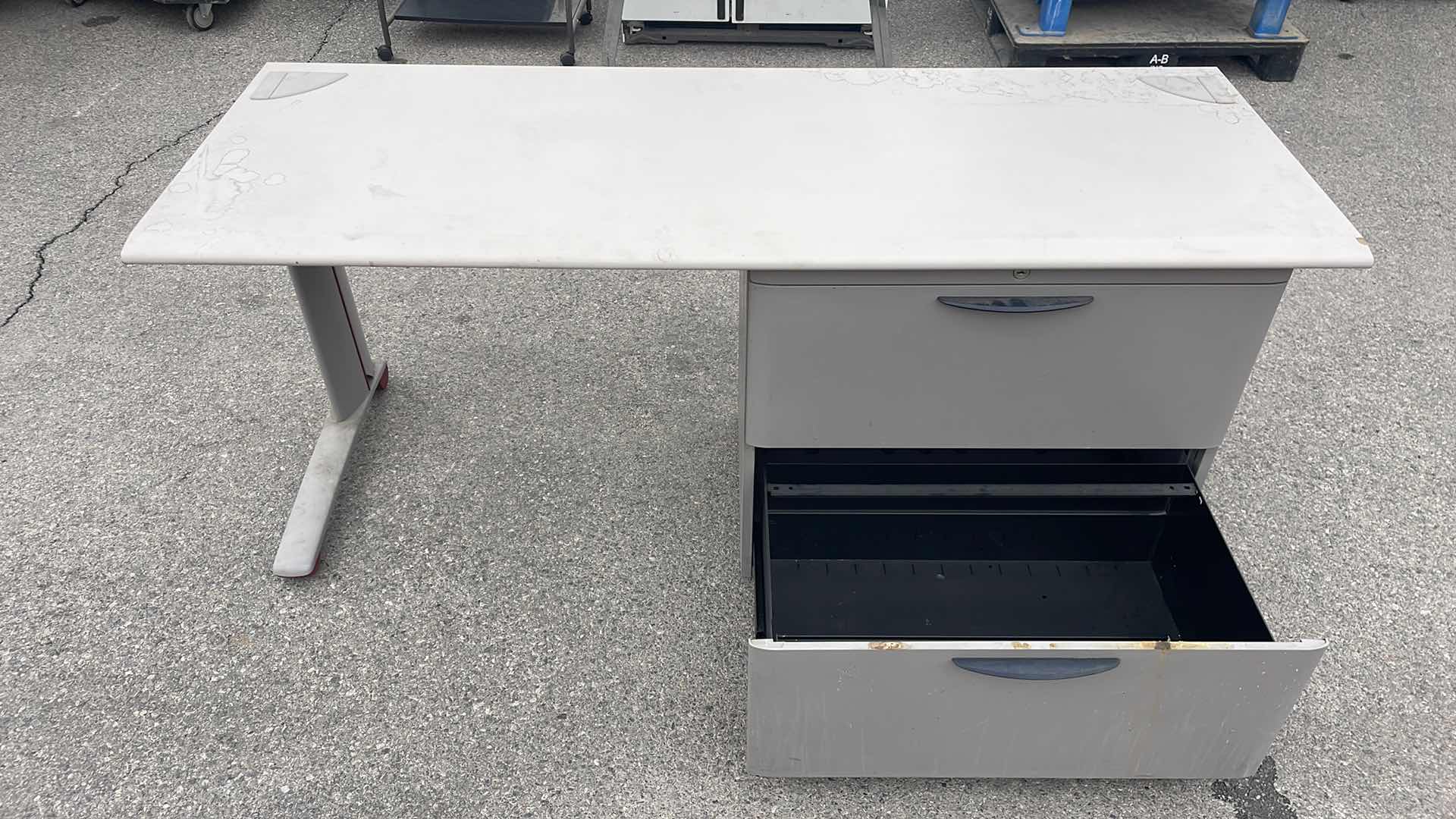 Photo 1 of STEEL CASE 2 DRAWER DESK 66” x 24” H29”