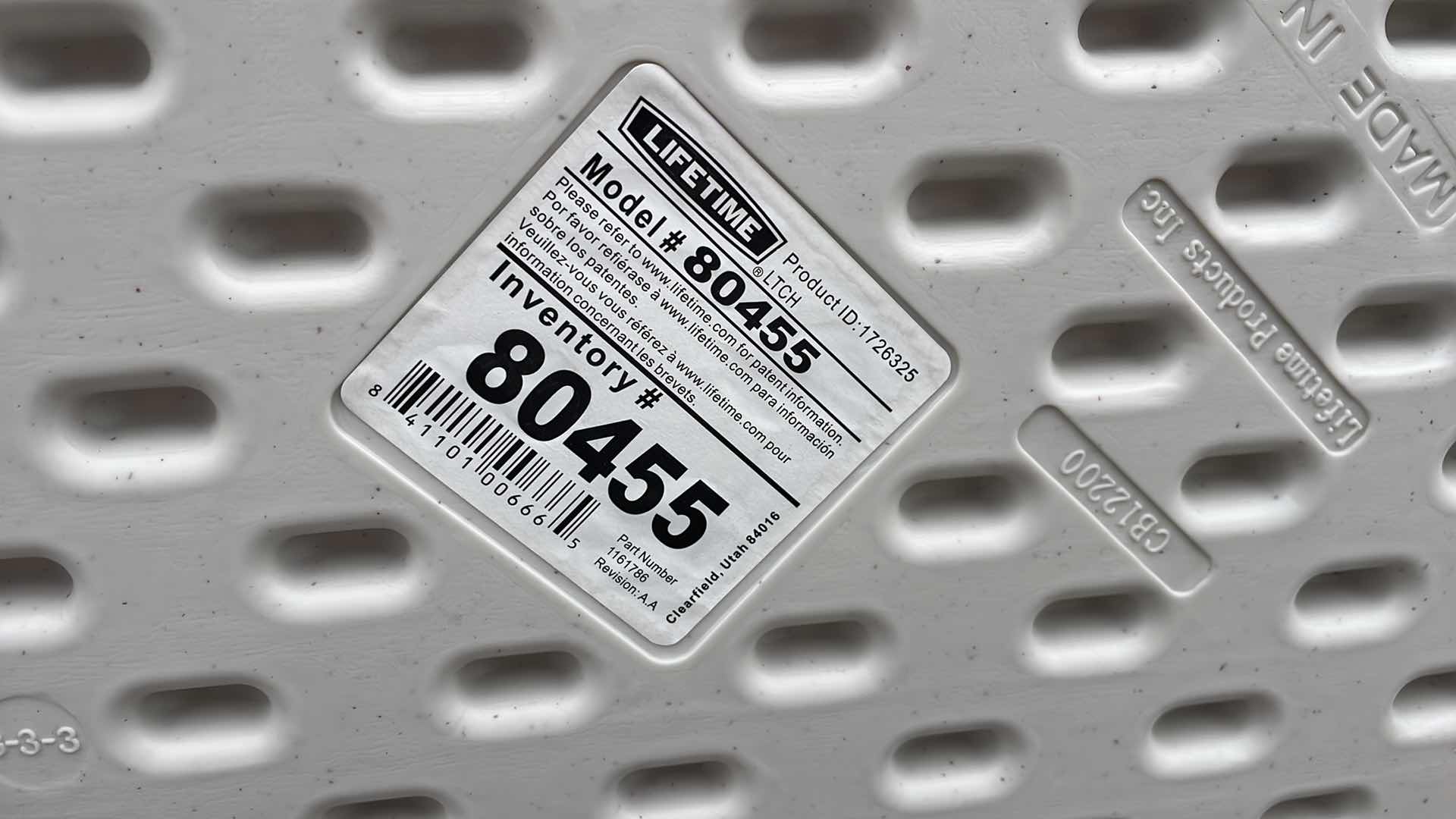 Photo 1 of LIFETIME FOLDABLE ADJUSTABLE HEIGHT 48” x 24” TABLE MODEL 80455