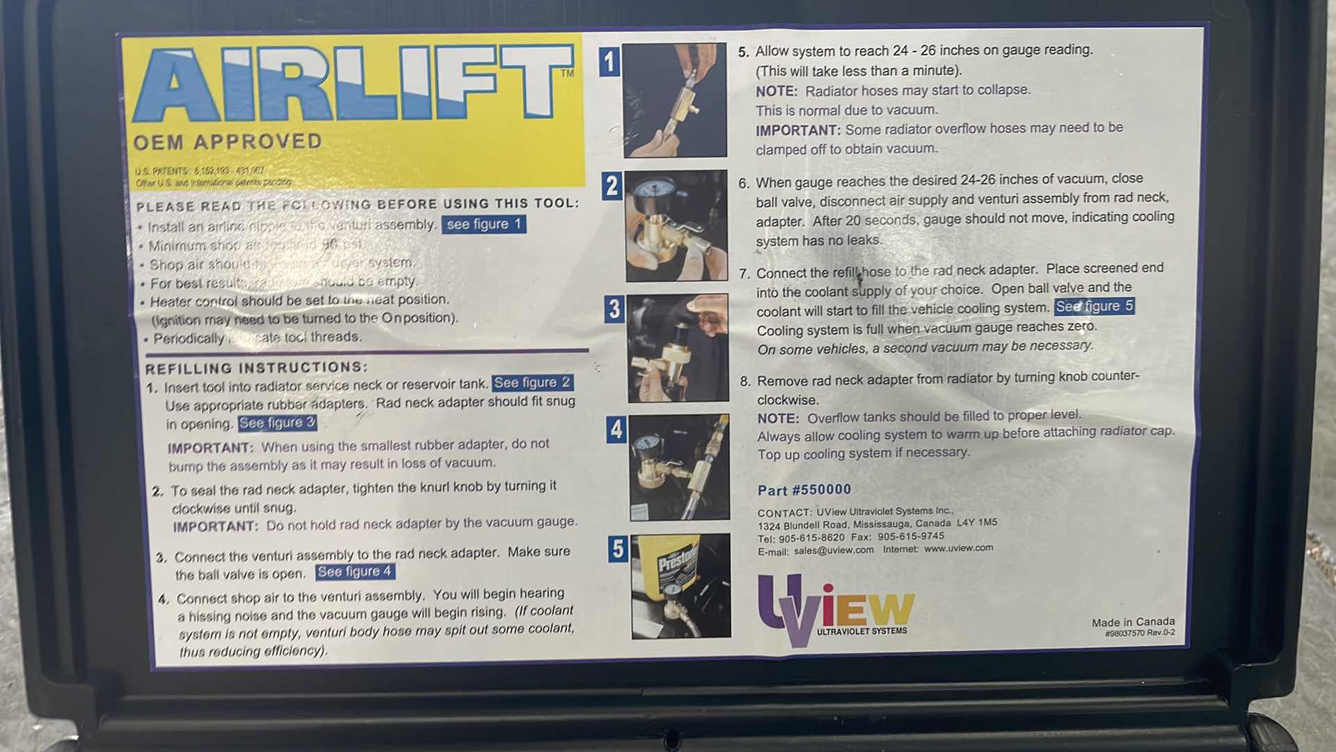 Photo 1 of UVIEW 550000 AIRLIFT COOLING SYSTEM TESTER