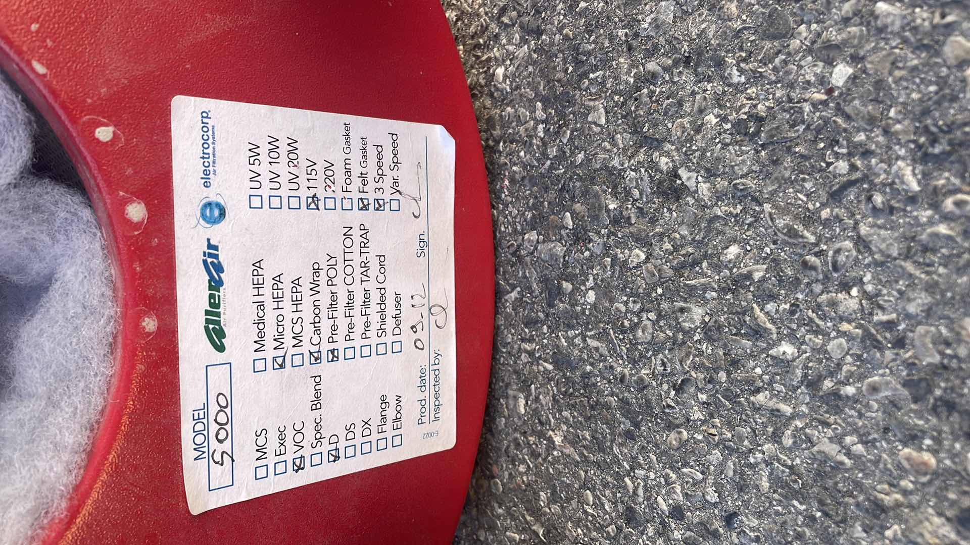 Photo 1 of ALLERAIR 5000 D EXEC UV ROOM AIR PURIFIER