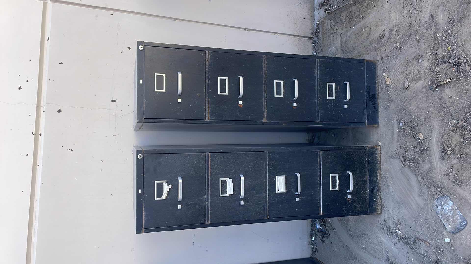 View 1 of FILE CABINET 4 DRAWER NO KEYS 15” x 25” x 52” (2)