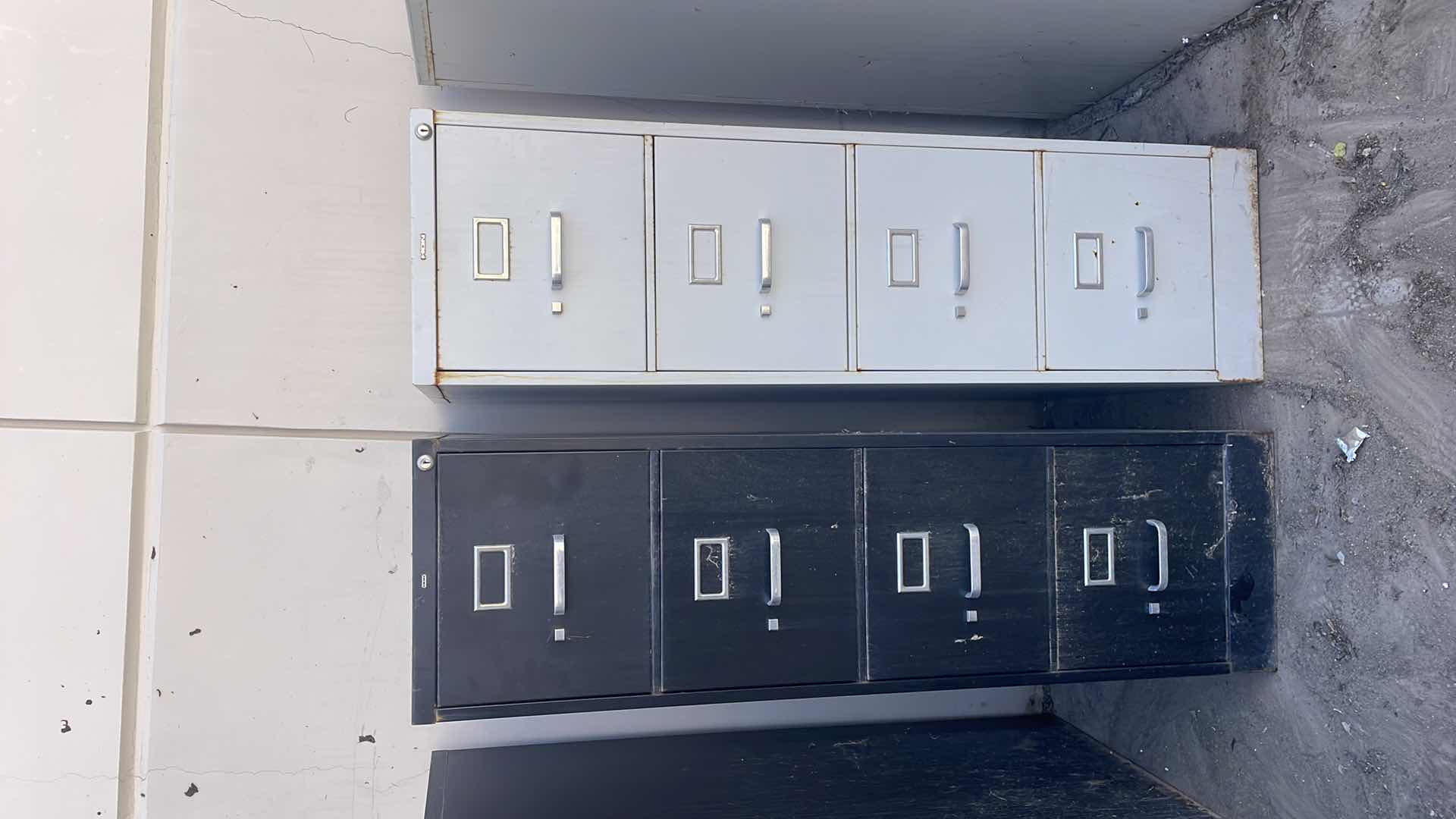 View 1 of FILE CABINET 4 DRAWER NO KEYS 15” x 25” x 52” (2)