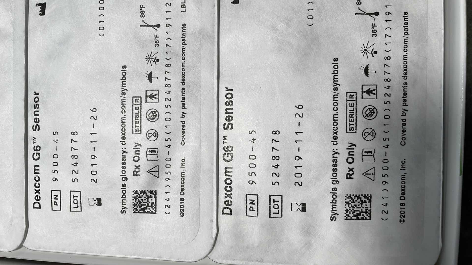 Photo 1 of DEXCOM G SENSORS (6) EXP 11/29/19