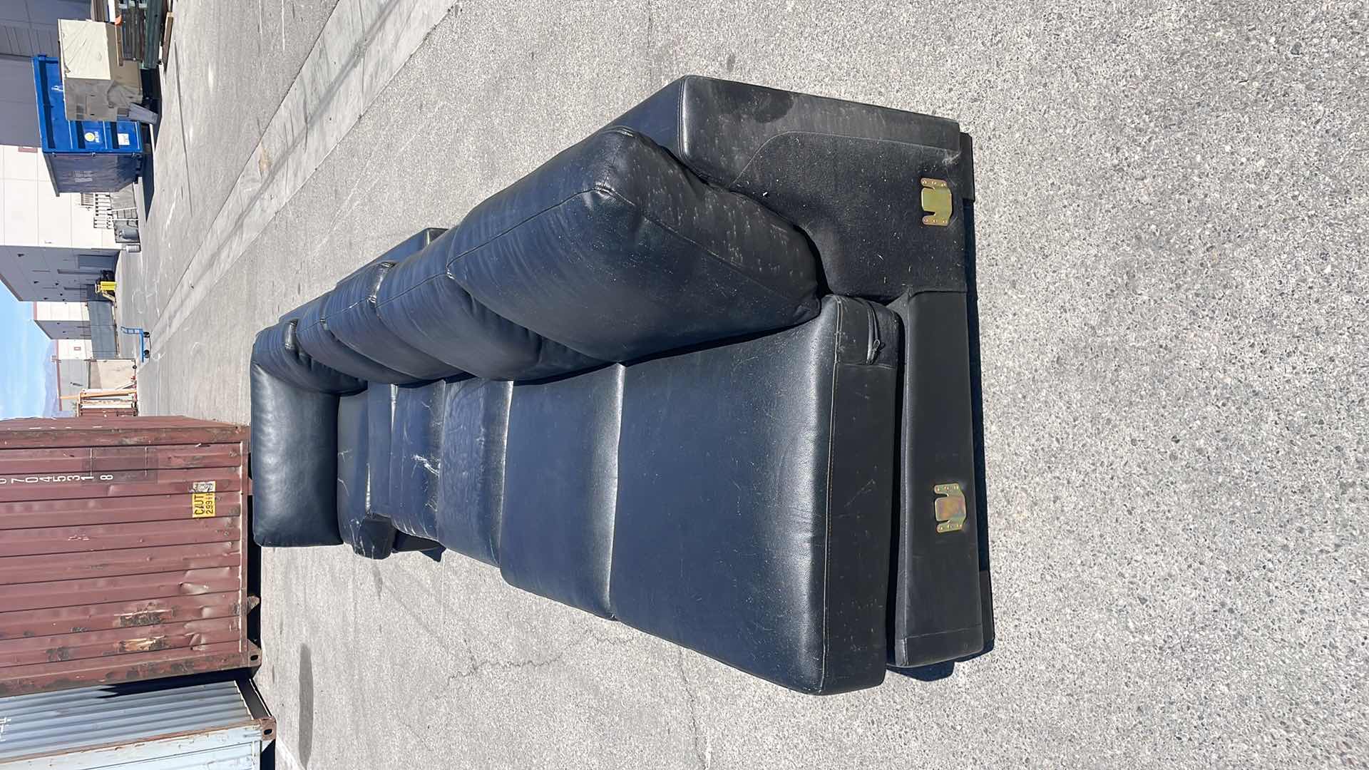 Photo 6 of BLACK LEATHER MULTI SECTION COUCH 165” x45”