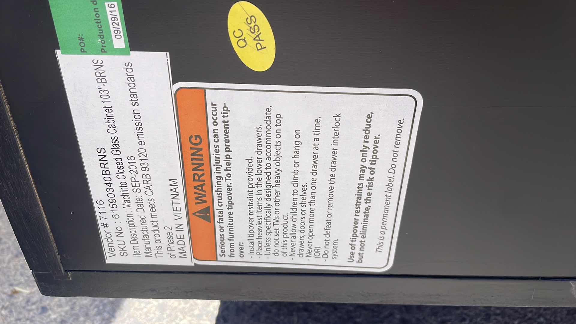 Photo 1 of MACHINTO CLOSED GLASS CABINET 52” x 18” H103” SAFETY TEMPERED GLASS