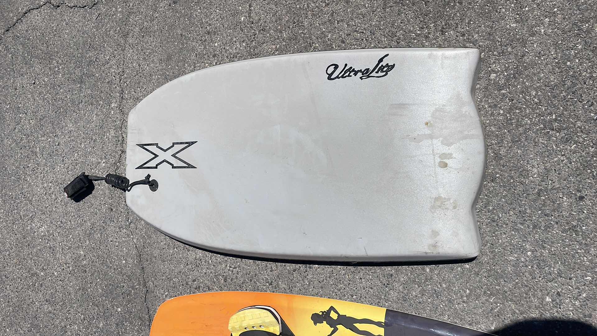 Photo 1 of DOUBLEUP WAKEBOARD 125CM WITH BADASS BINDINGS SIZE SMALL AND POLYPRO BOOGIE BOARD