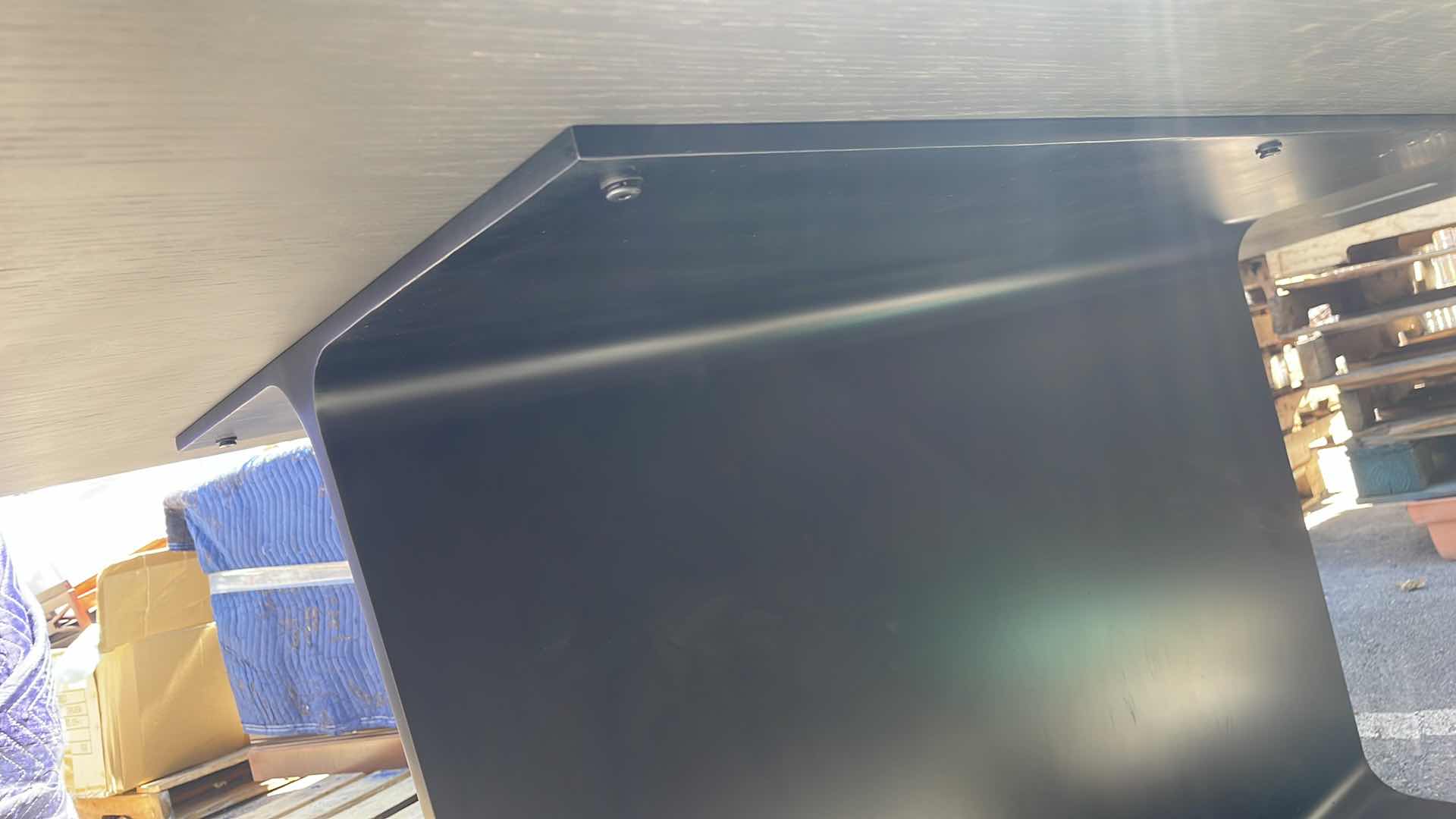 Photo 1 of GLASS TOP STAINED OAK TABLE 120” x 42” x 31”