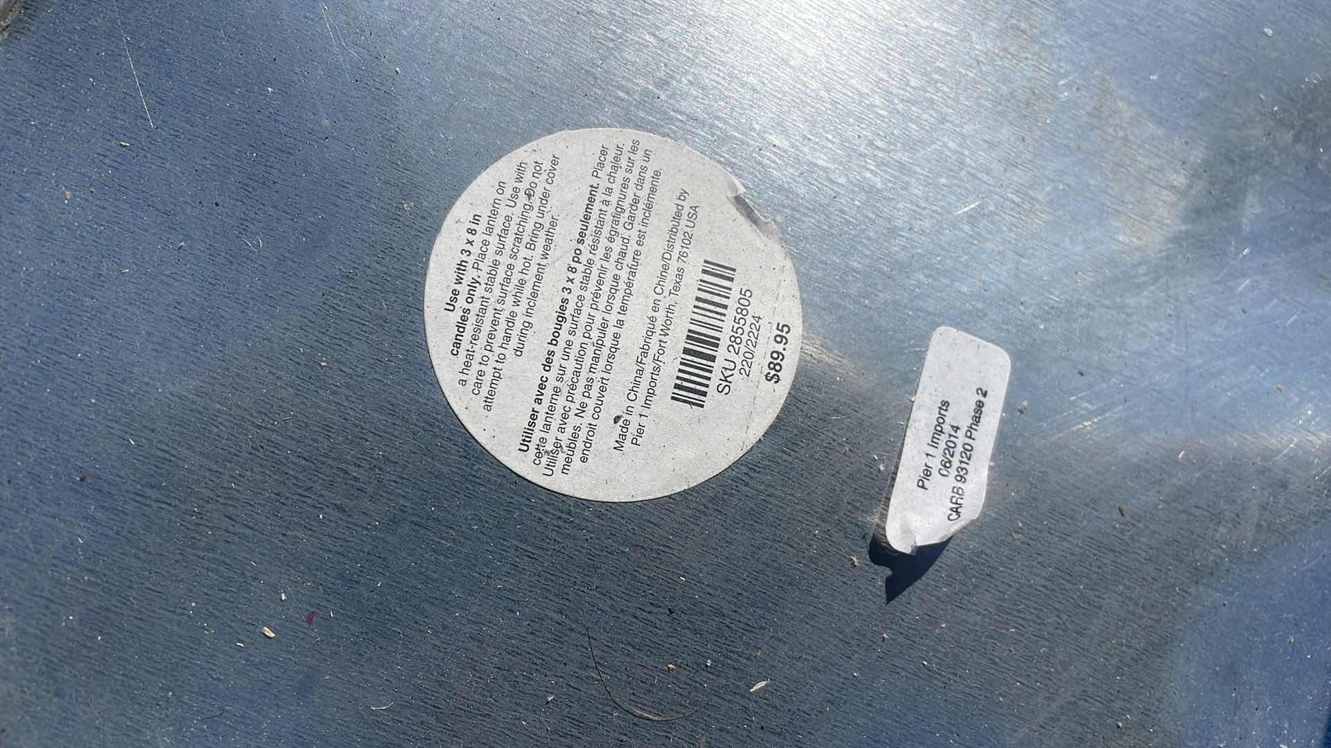 Photo 1 of PIER 1 IMPORTS LARGE LANTERN 12-1/2” x12-1/2” x 31”