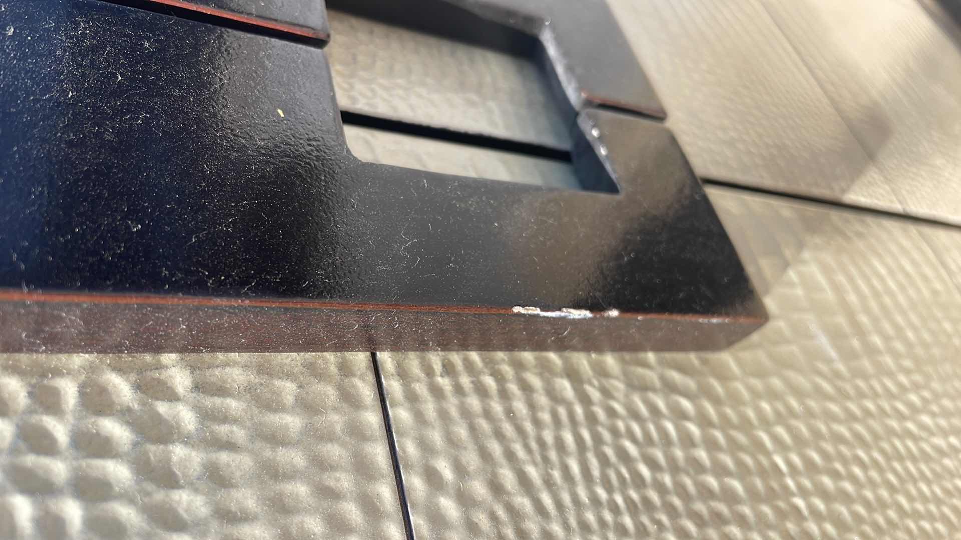 Photo 1 of ARTMAX 3841-1  SIDE-TABLE GRANITE TOP ESPRESSO, SILVER-LEAF AND VANILLA LIZARD FINISH