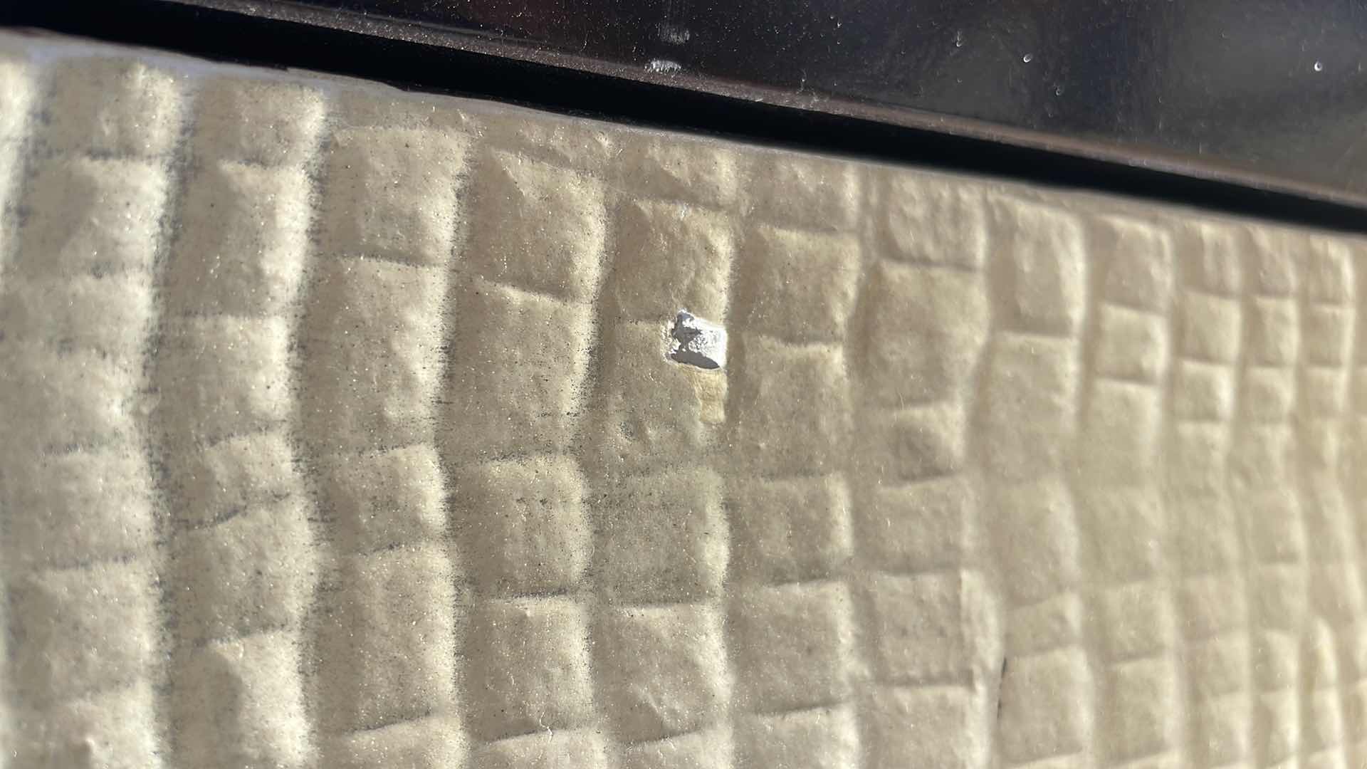 Photo 1 of ARTMAX 3841-1  SIDE-TABLE GRANITE TOP ESPRESSO, SILVER-LEAF AND VANILLA LIZARD FINISH