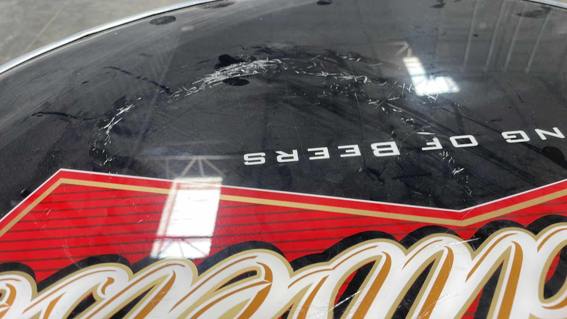 Photo 1 of BUDWEISER BAR TABLE 27” AND 3 BAR STOOLS