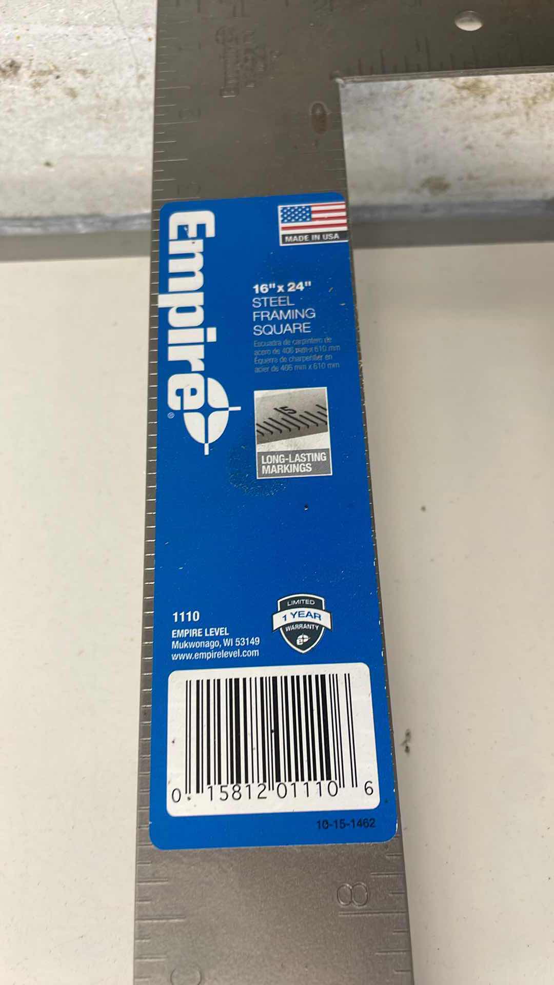 Photo 1 of STEEL FRAMING SQUARE AND 36” IRWIN RULER