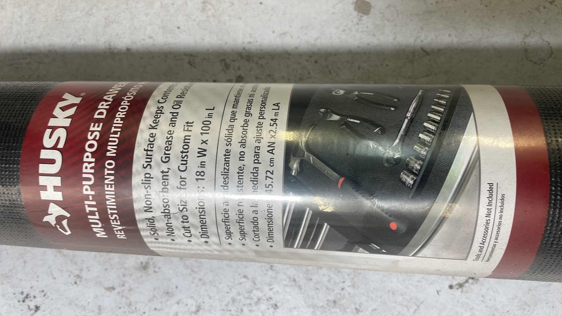 Photo 1 of HUSKY 18 IN. X 100 IN. BLACK PREMIUM SOLID DRAWER LINER