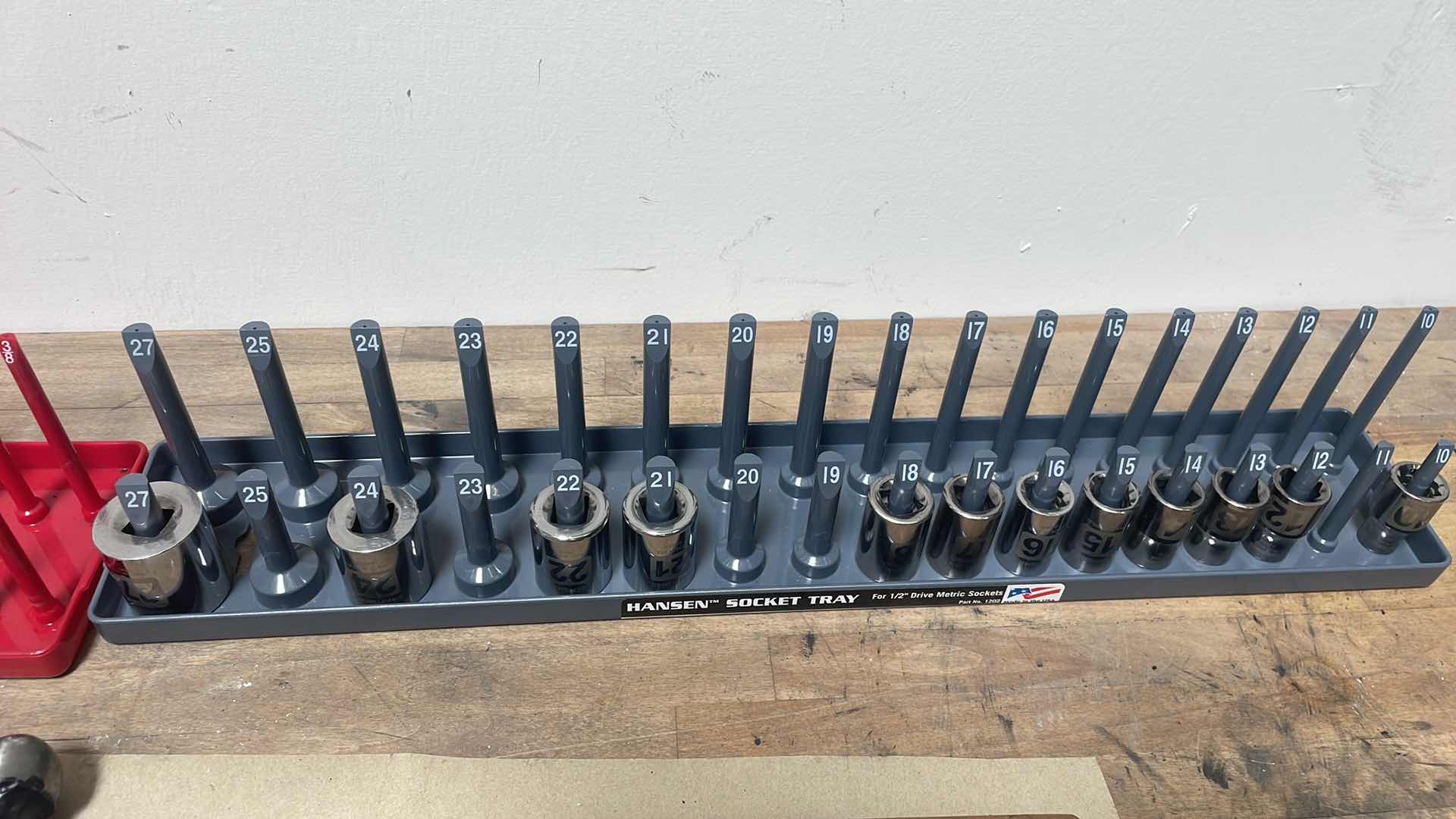 Photo 1 of HANSEN 1/2” SOCKET TRAYS, METRIC SOCKETS, 24 OZ BALL PIEN HAMMER