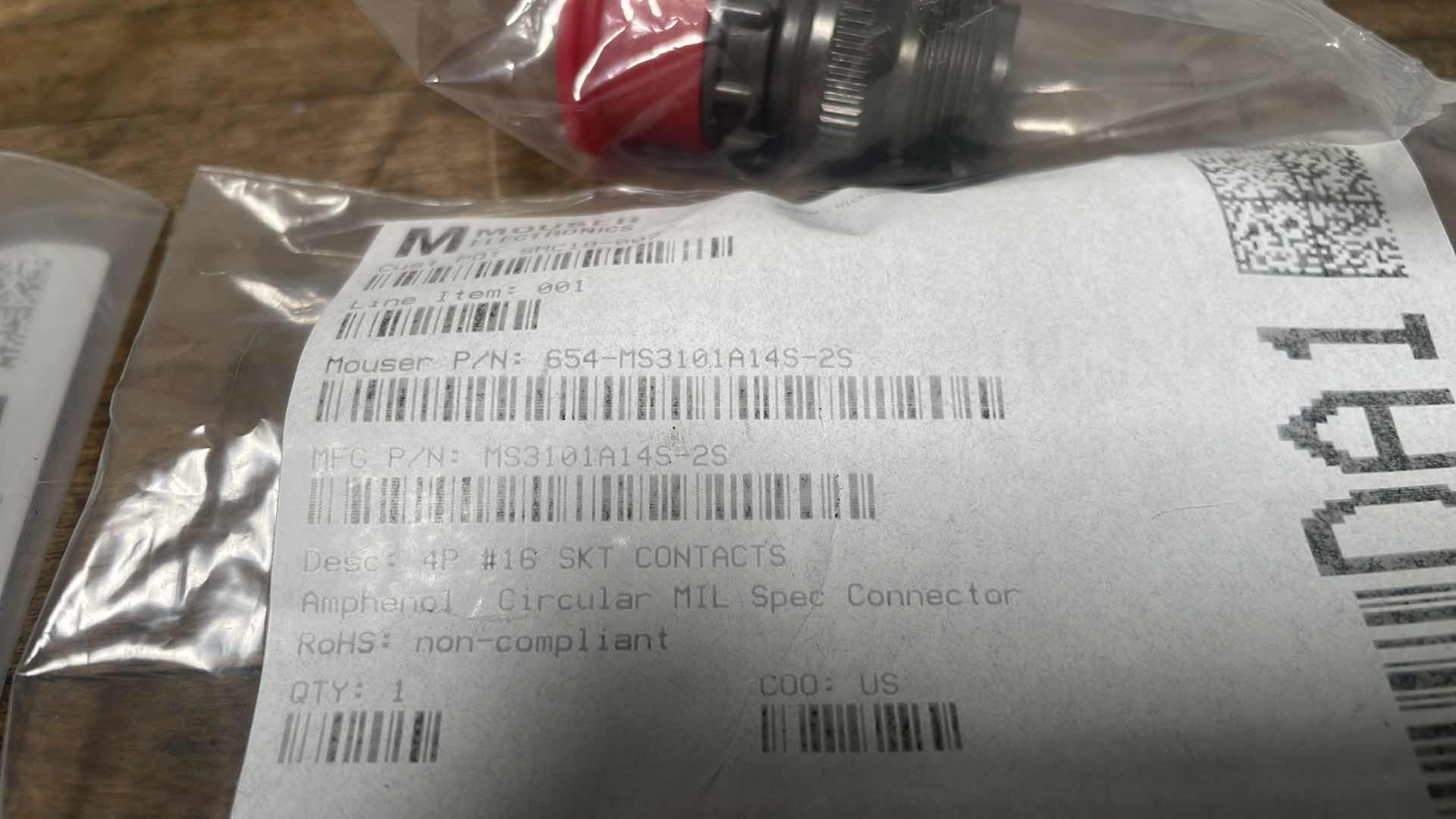 Photo 1 of MS3101A14S-2S
AMPHENOL INDUSTRIAL, MS3106A14S-2P
MFR.: AMPHENOL INDUSTRIAL, MS3101A20-7SY
AMPHENOL INDUSTRIAL