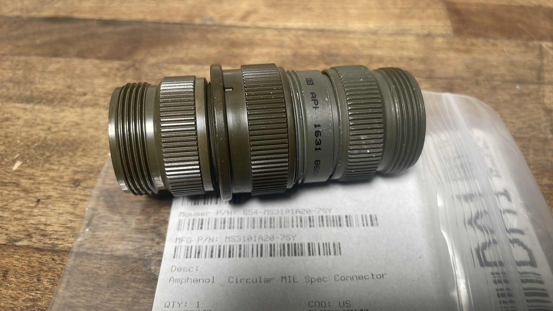 Photo 1 of MS3101A14S-2S
AMPHENOL INDUSTRIAL, MS3106A14S-2P
MFR.: AMPHENOL INDUSTRIAL, MS3101A20-7SY
AMPHENOL INDUSTRIAL