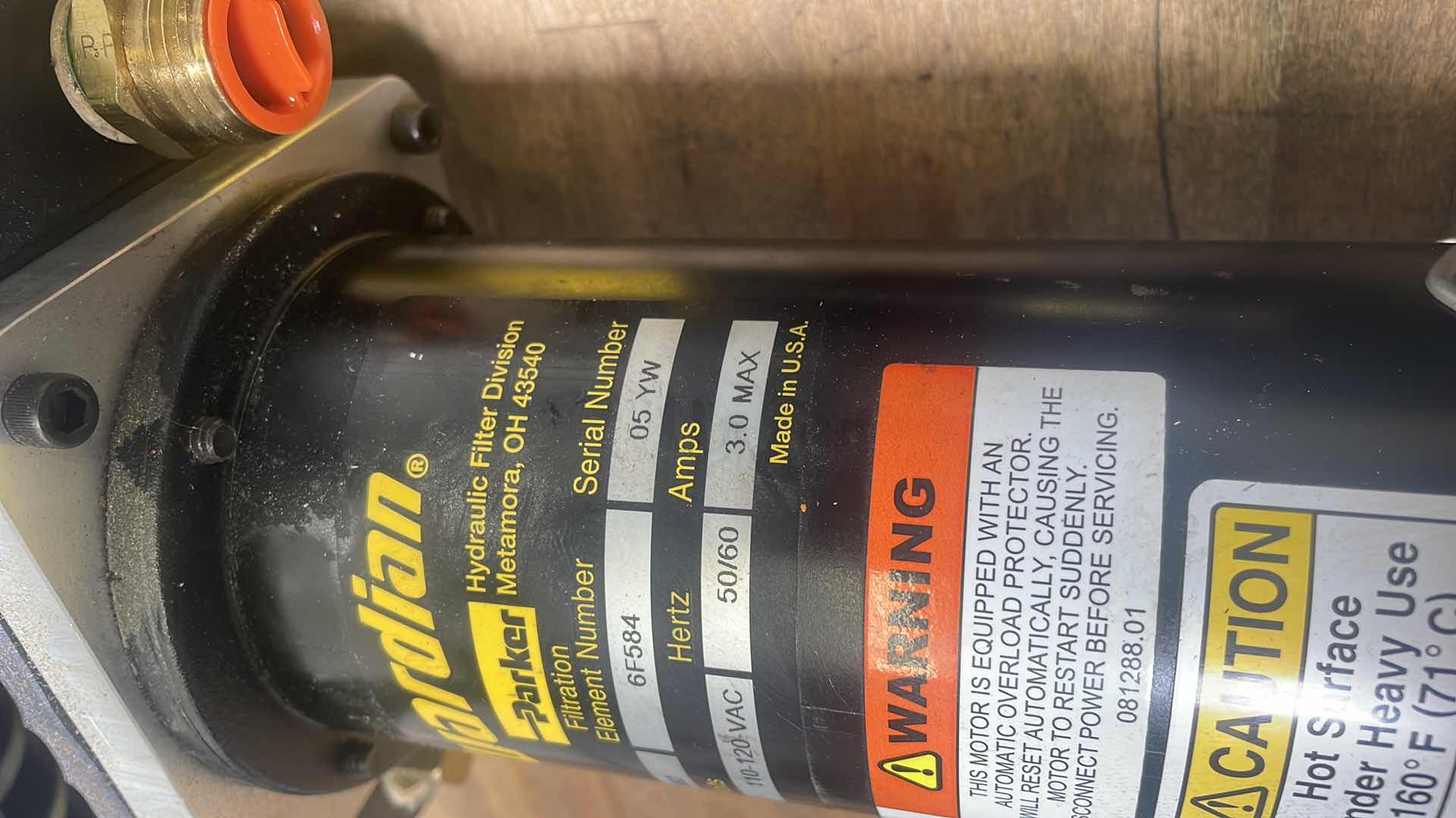 Photo 1 of PARKER HAND HELD HYDRAULIC FILTER UNIT: 50 PSI MAX PRESSURE, GT4-10C-6F582