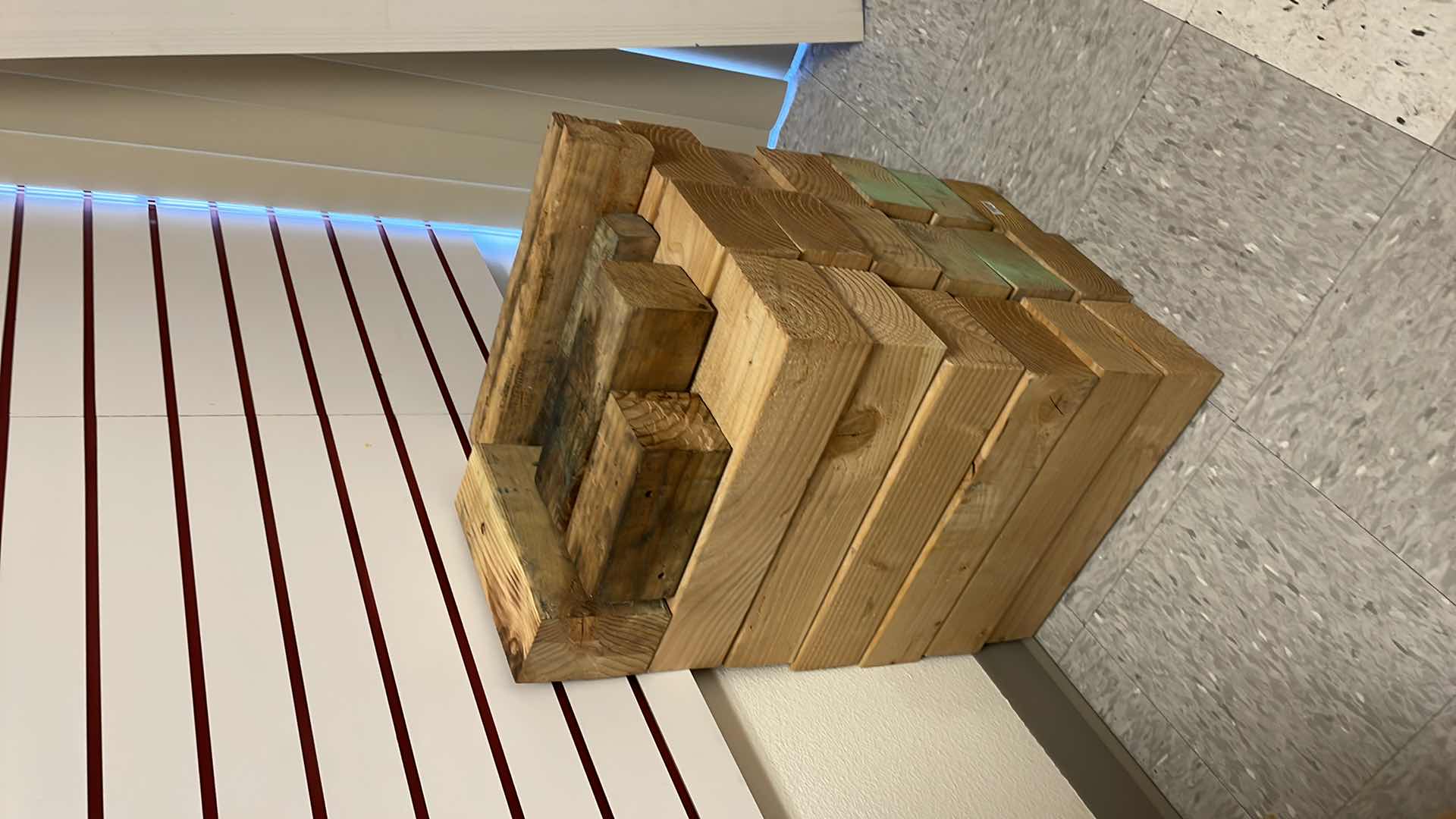 Photo 1 of 4” x 6” x 16” (18) WOOD BLOCKS WITH EXTRA PIECES ON TOP