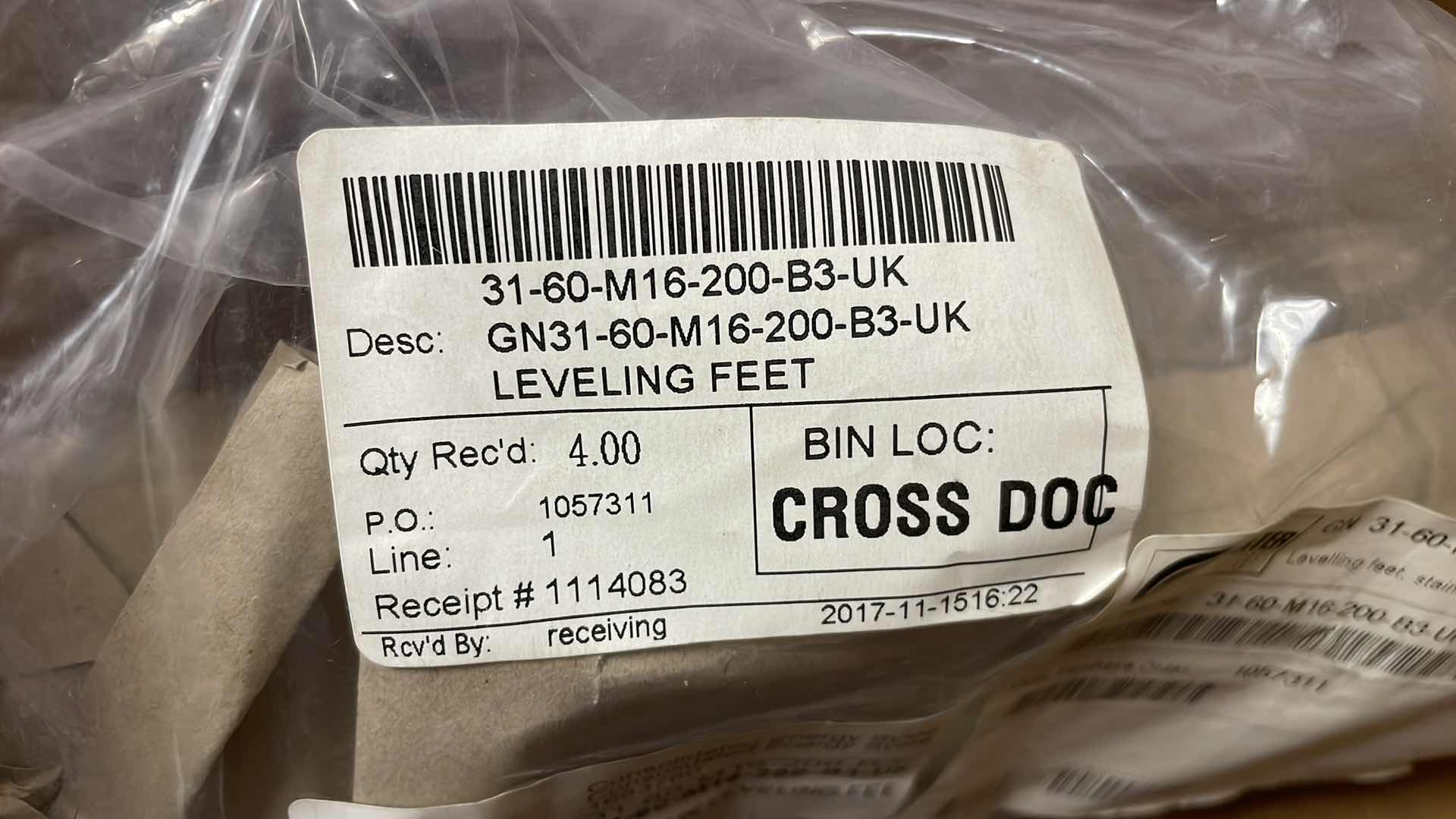 Photo 1 of SMALL MACHINE LEVELING FEET (4)