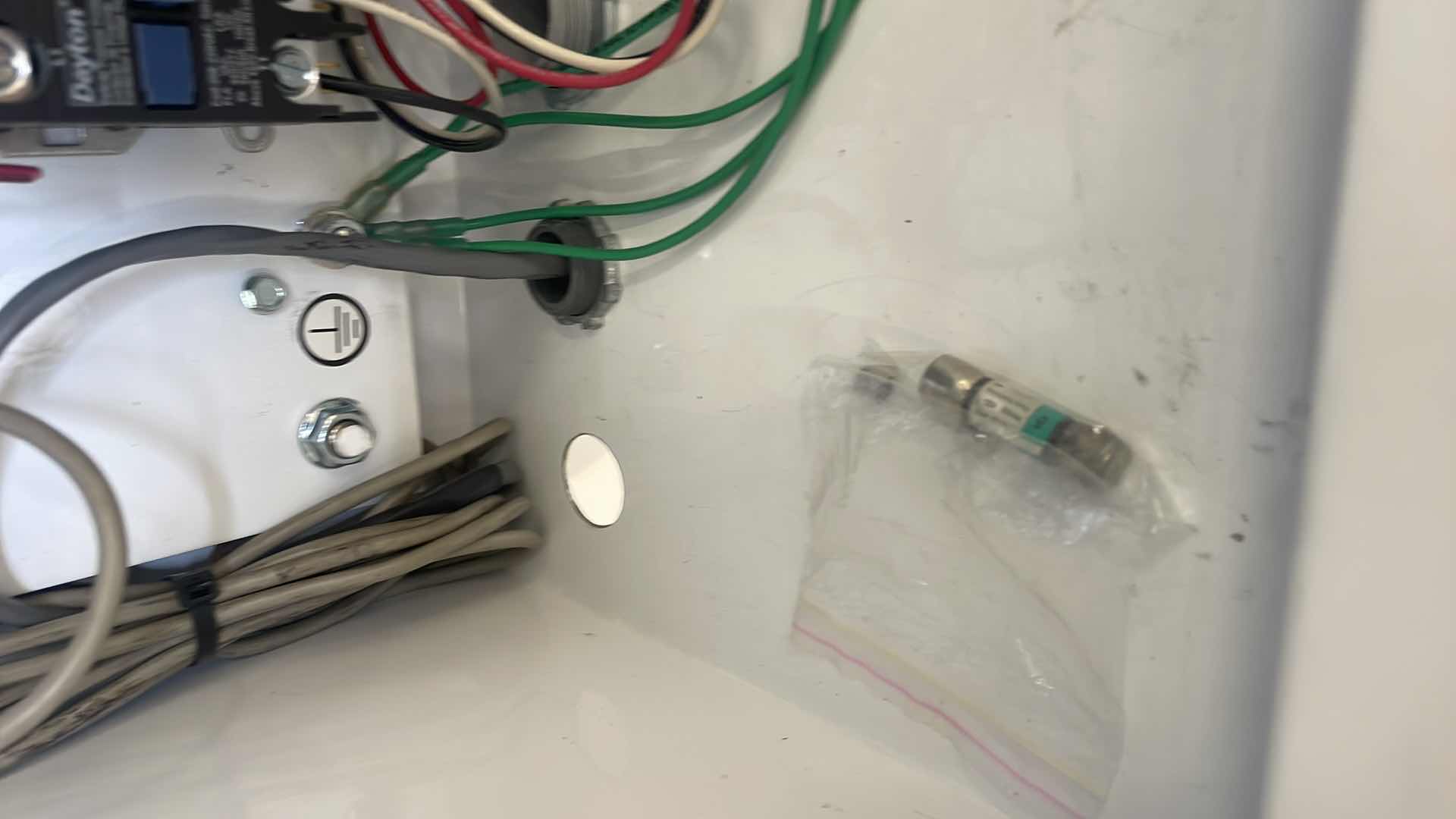 Photo 1 of HOFFMAN A202010LP 20" X 20" X 10" WALL-MOUNT ENCLOSURE, TYPE-12, CONTINUOUS HINGE WITH CLAMPS, STEEL WITH DAYTON DIGITAL AC DRIVE IP 20 (3) DEFINITE PURPOSE MAGNETIC CONTACTOR (4)