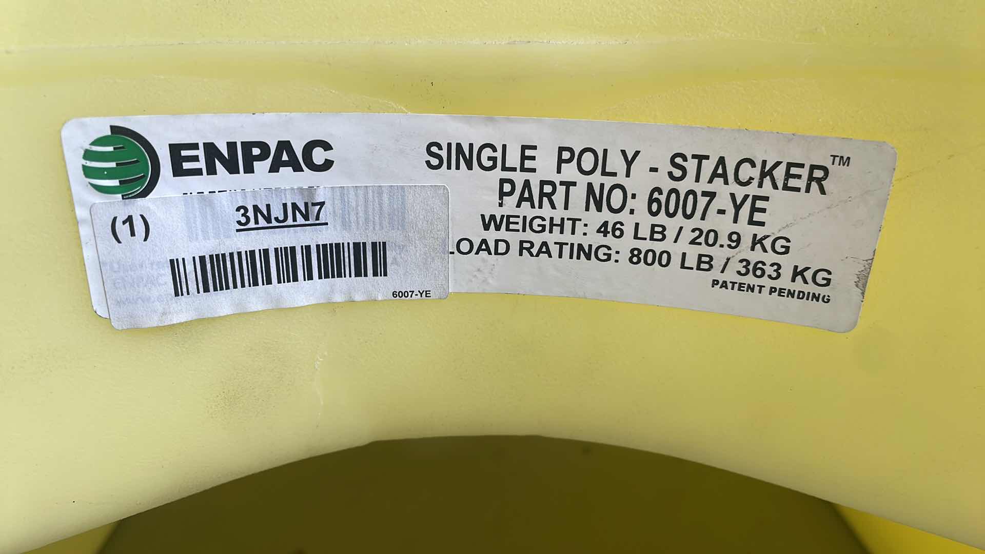 Photo 1 of SINGLE POLY-STACKER DRUM DISPENSING SYSTEM, YELLOW
SKU: 6007-YE