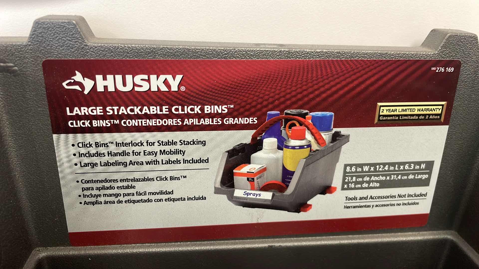 Photo 1 of HUSKY STACKABLE CLICK BINS (4)