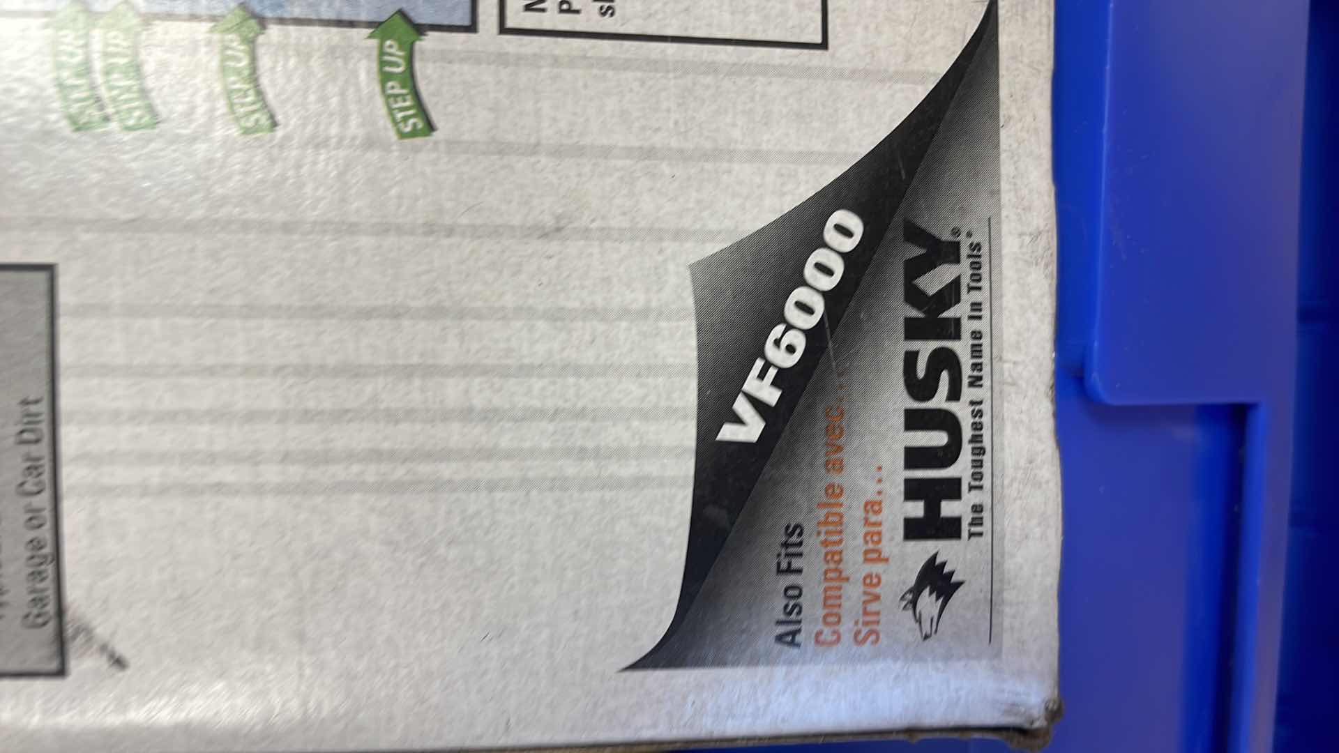Photo 1 of DURHAM 16-1/2” x 14-1/2” x 7” STACKABLE BINS WITH ASSORTMENT OF HOSES HEARING PROTECTION AND RIDGID WET/DRY VACUUM FILTER