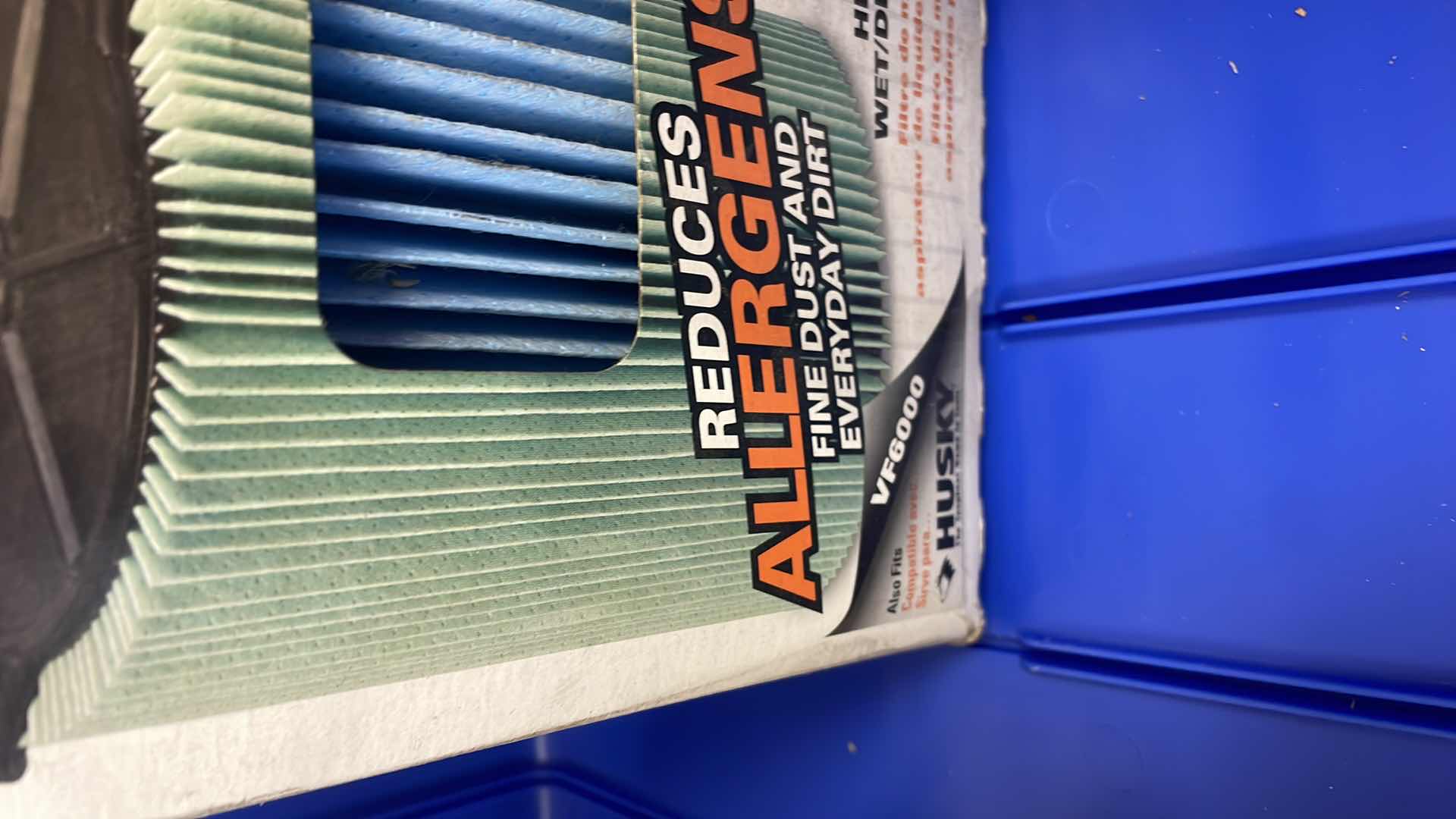 Photo 1 of DURHAM 16-1/2” x 14-1/2” x 7” STACKABLE BINS WITH ASSORTMENT OF HOSES HEARING PROTECTION AND RIDGID WET/DRY VACUUM FILTER