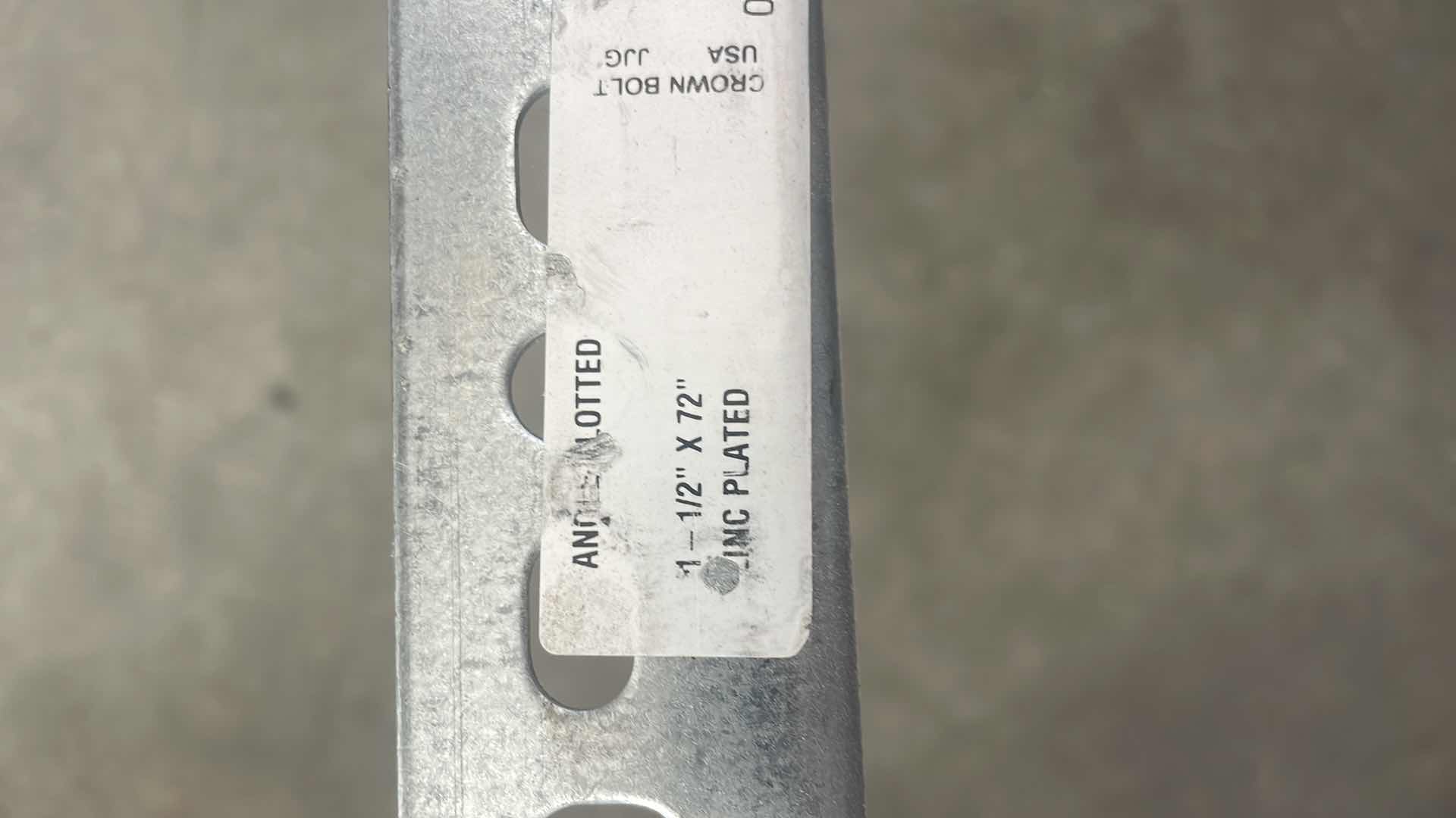 Photo 1 of 1-1/2” ANGLE SLOTTED ZINC PLATED (4-72”)(1-44”)