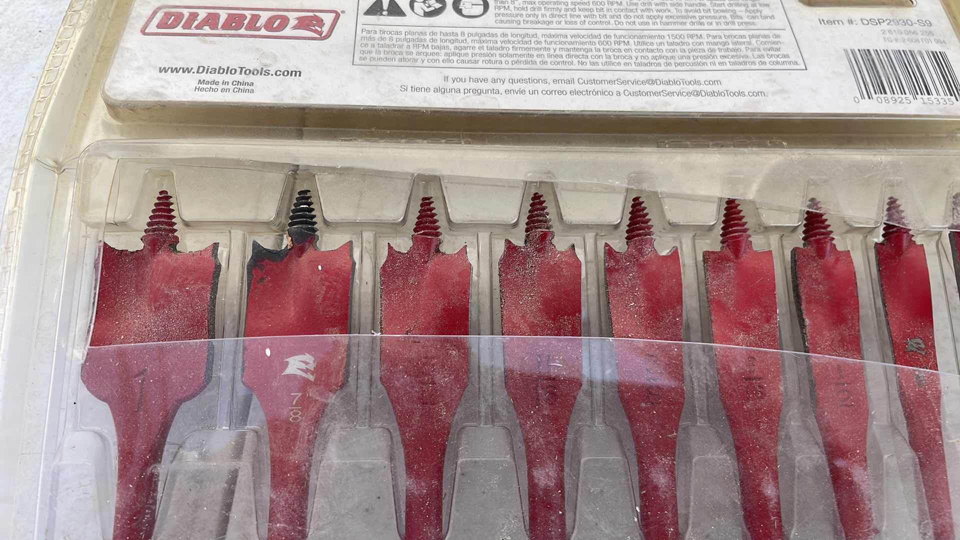 Photo 1 of DIABLO 9 PC SPEEDEMON SPADE BIT SET