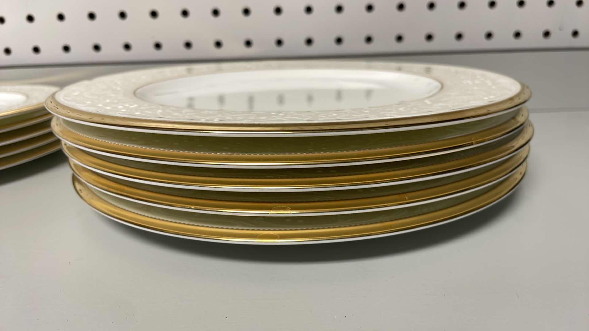 Photo 1 of NORITAKE WHITE PALACE FINE CHINA 
5 SALAD PLATES
5 BREAD AND BUTTER PLATES 
5 SAUCERS
2 WHITE PALACE CUPS