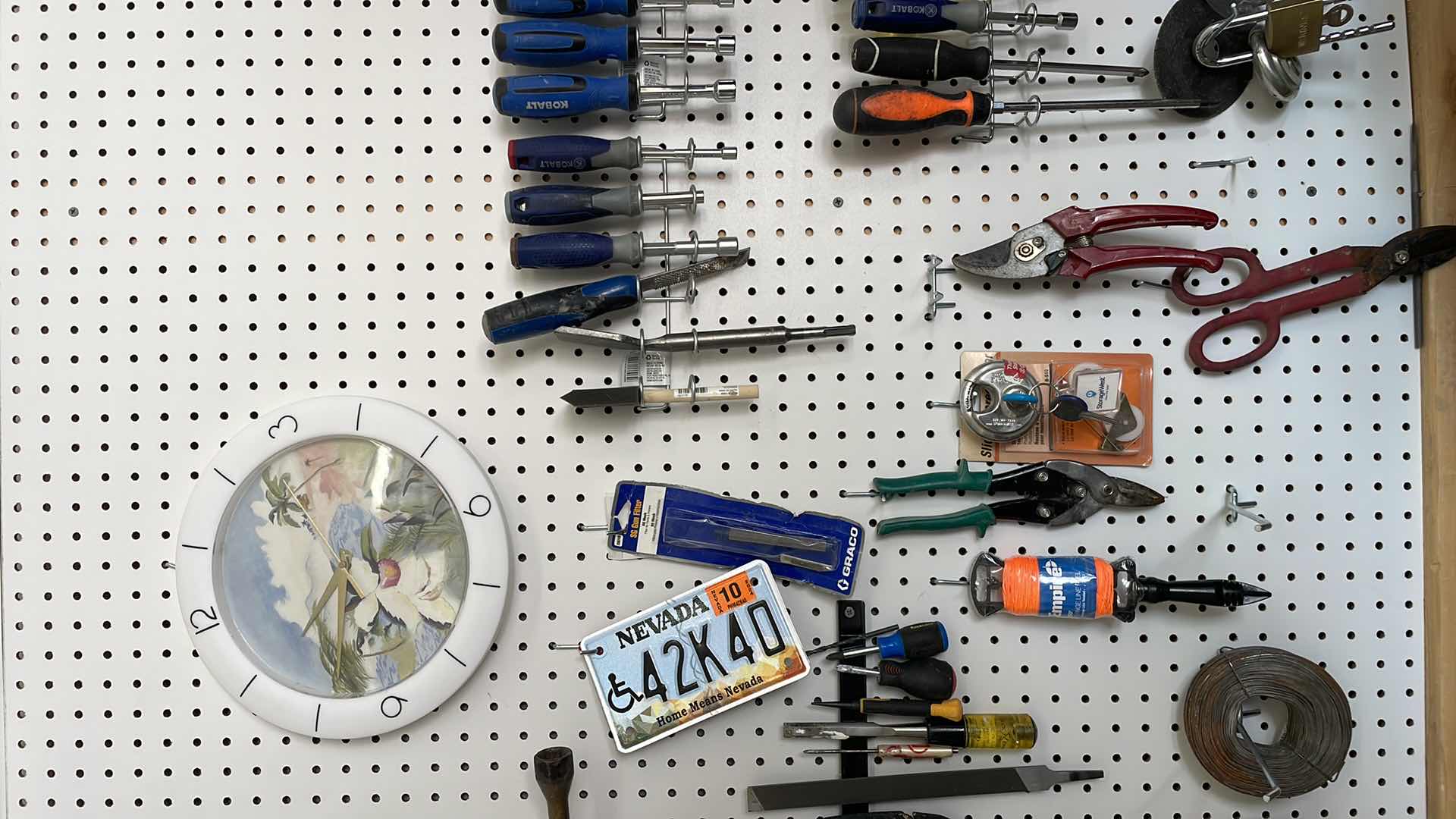 Photo 1 of 4’ x 8” PEG BOARD AND EVERYTHING ON IT LOOK AT PICTURES CAREFULLY