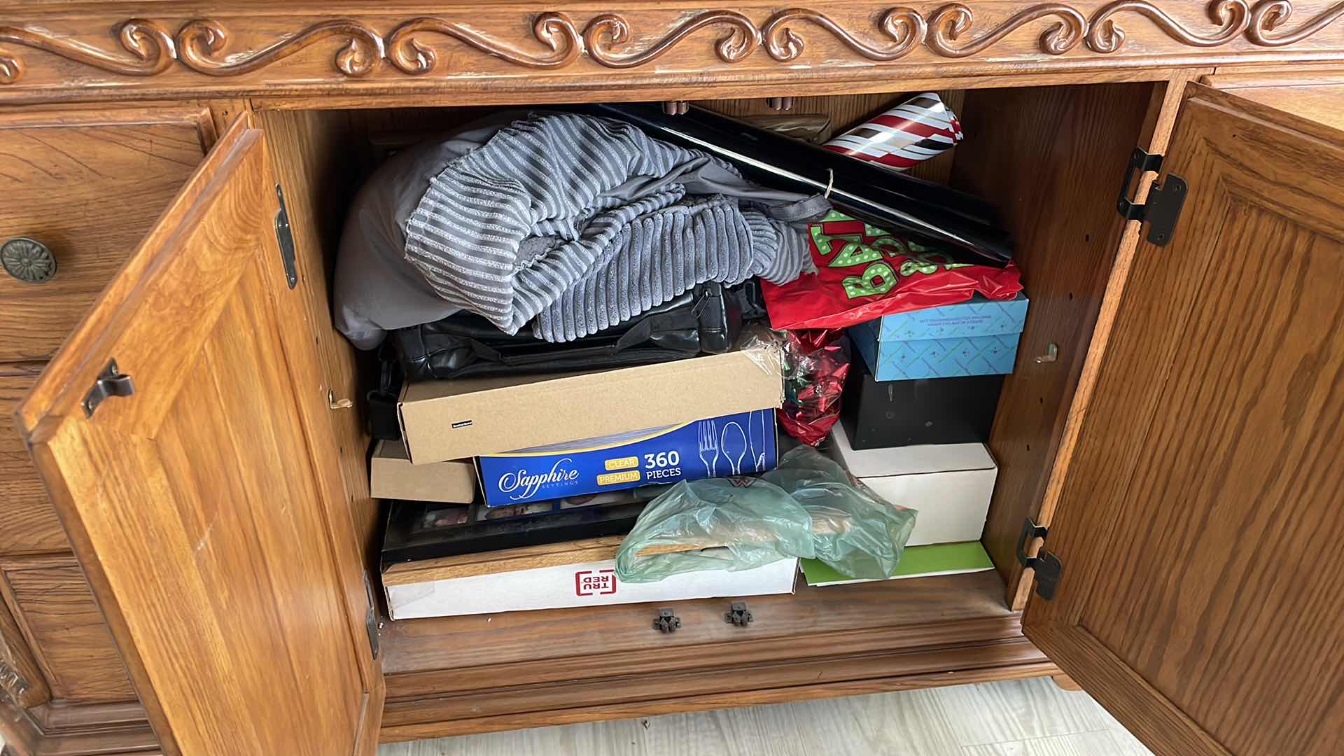 Photo 1 of CHINA HUTCH CABINET 61” x 17" H86” CONTENTS NOT INCLUDED