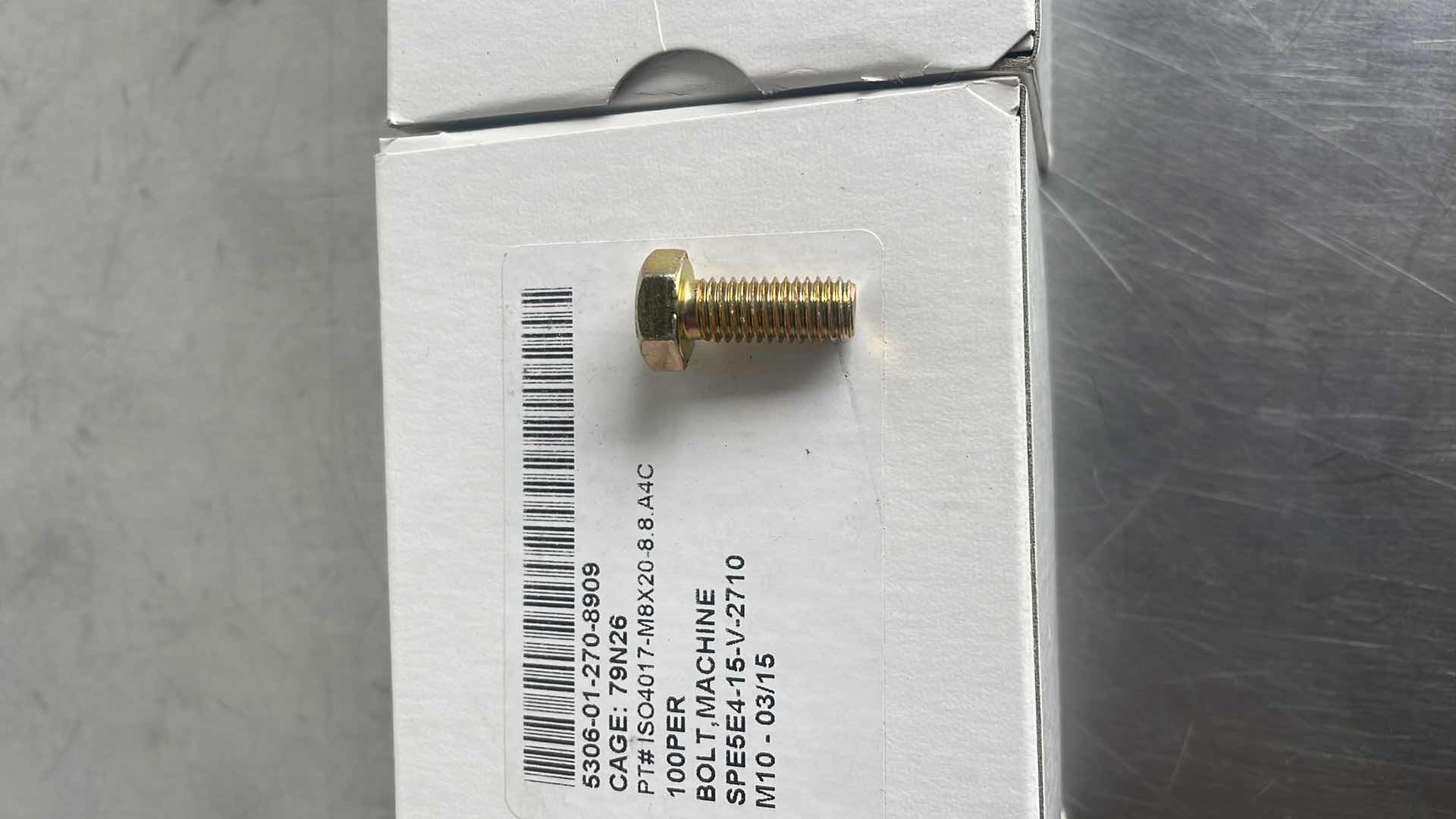 Photo 3 of MACHINE BOLTS M8x20-8.8 100 PER BOX