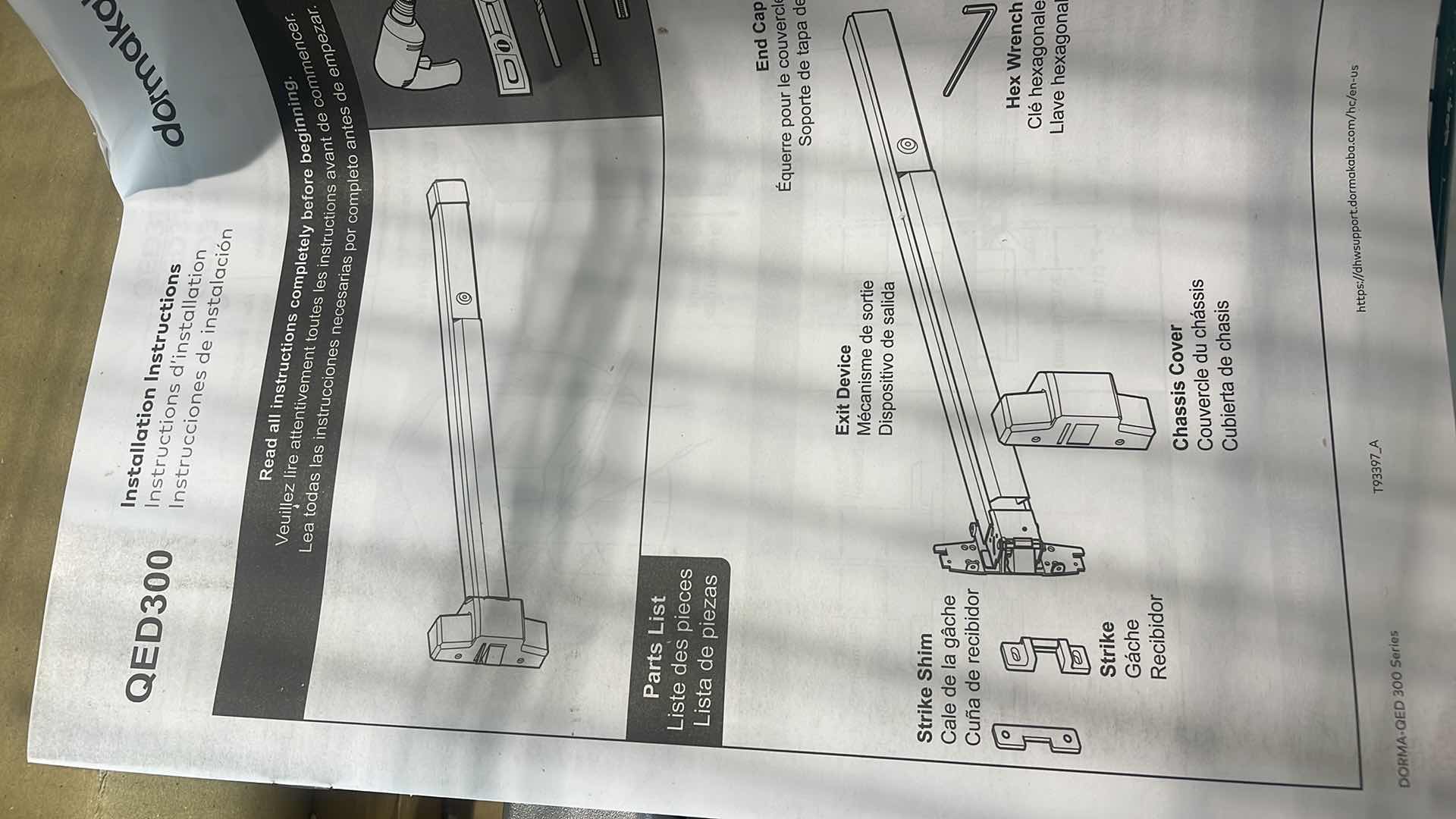Photo 1 of DORMAKABA QED300 STANDARD DUTY EXIT DEVICE